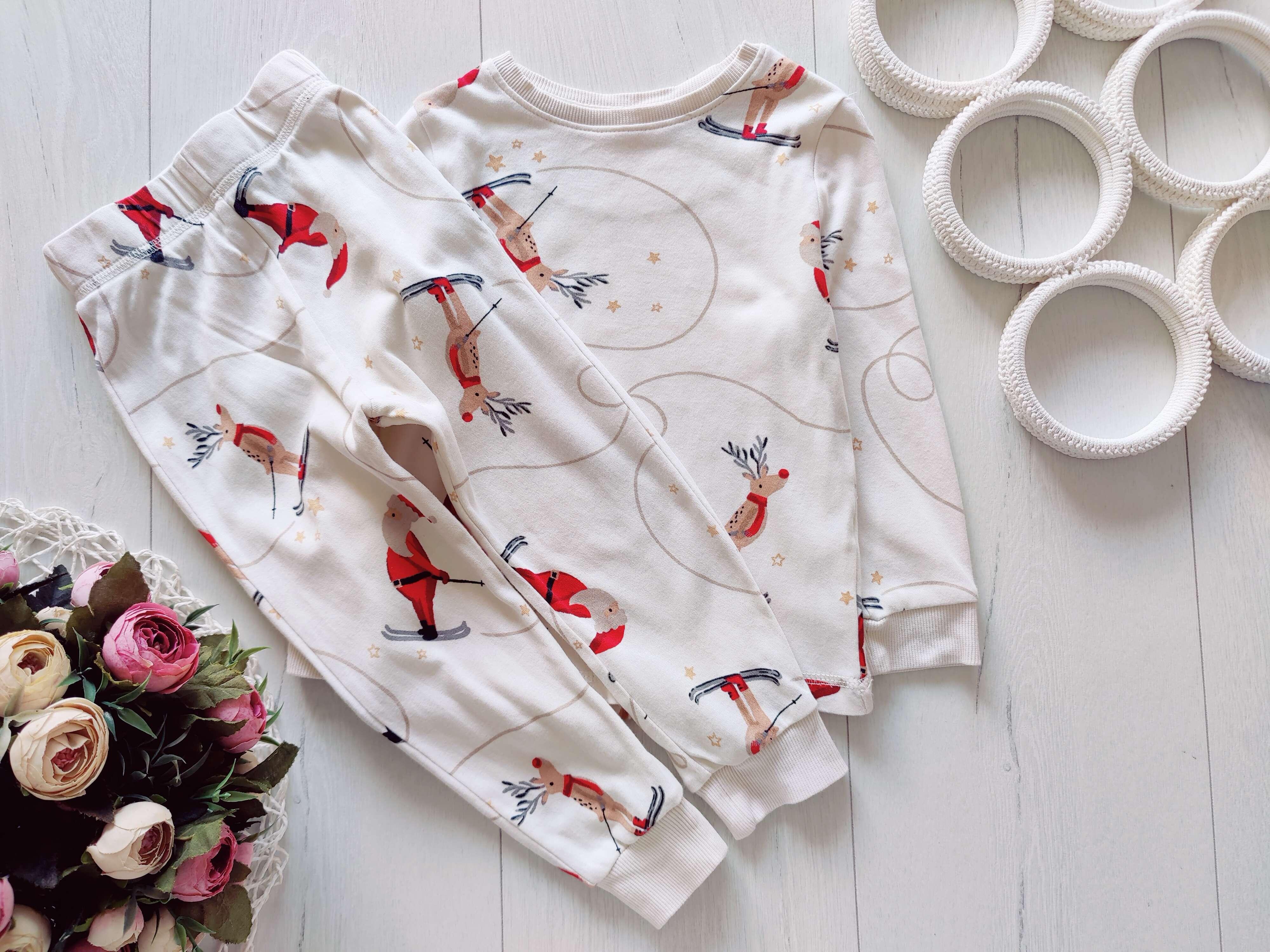 2,3 года, рост 92,98 Новогодняя трикотажная пиджама для мальчика