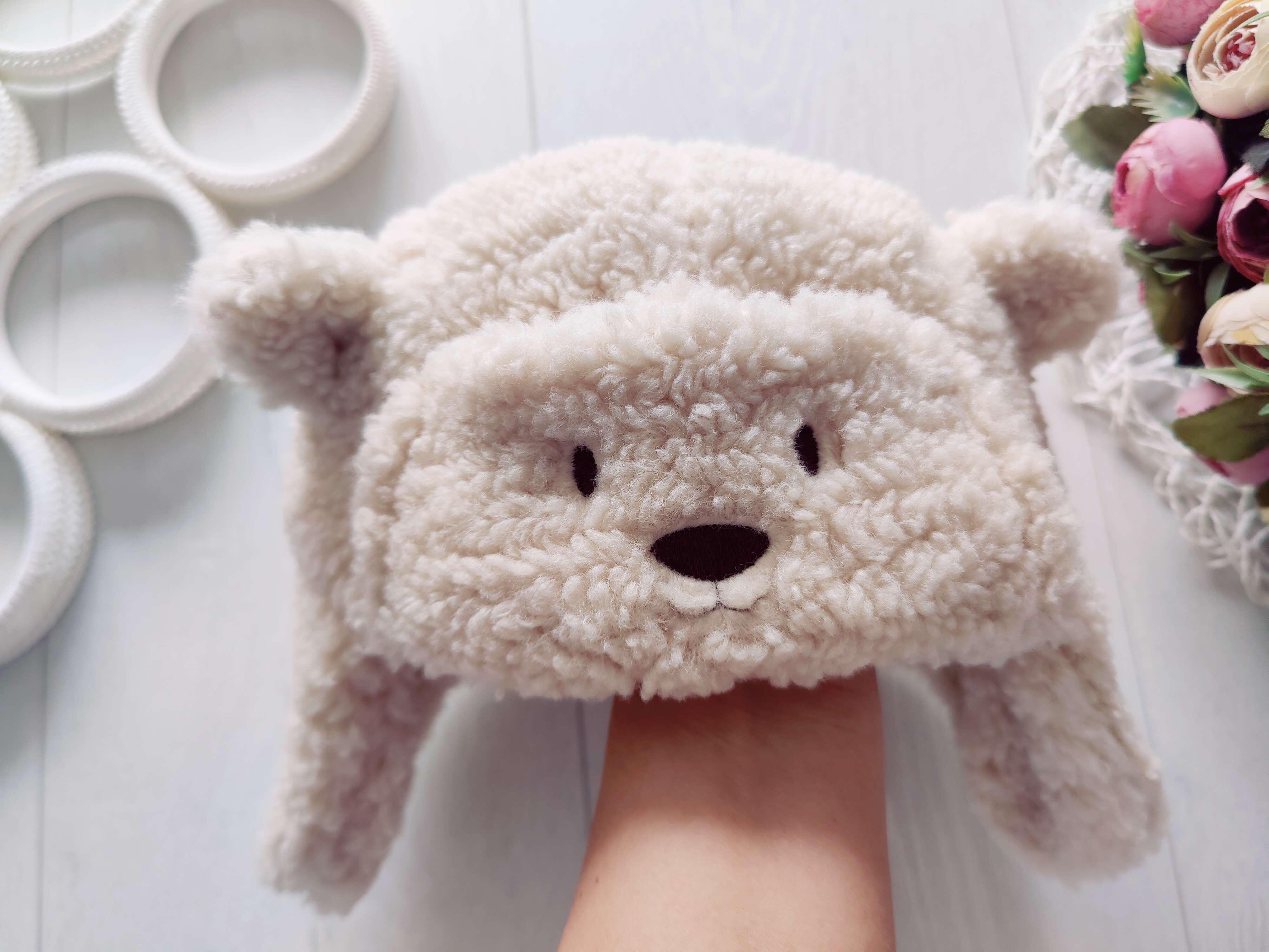 6,12 міс, зріст 68,80 Тепла зимова шапка на флісі для хлопчика