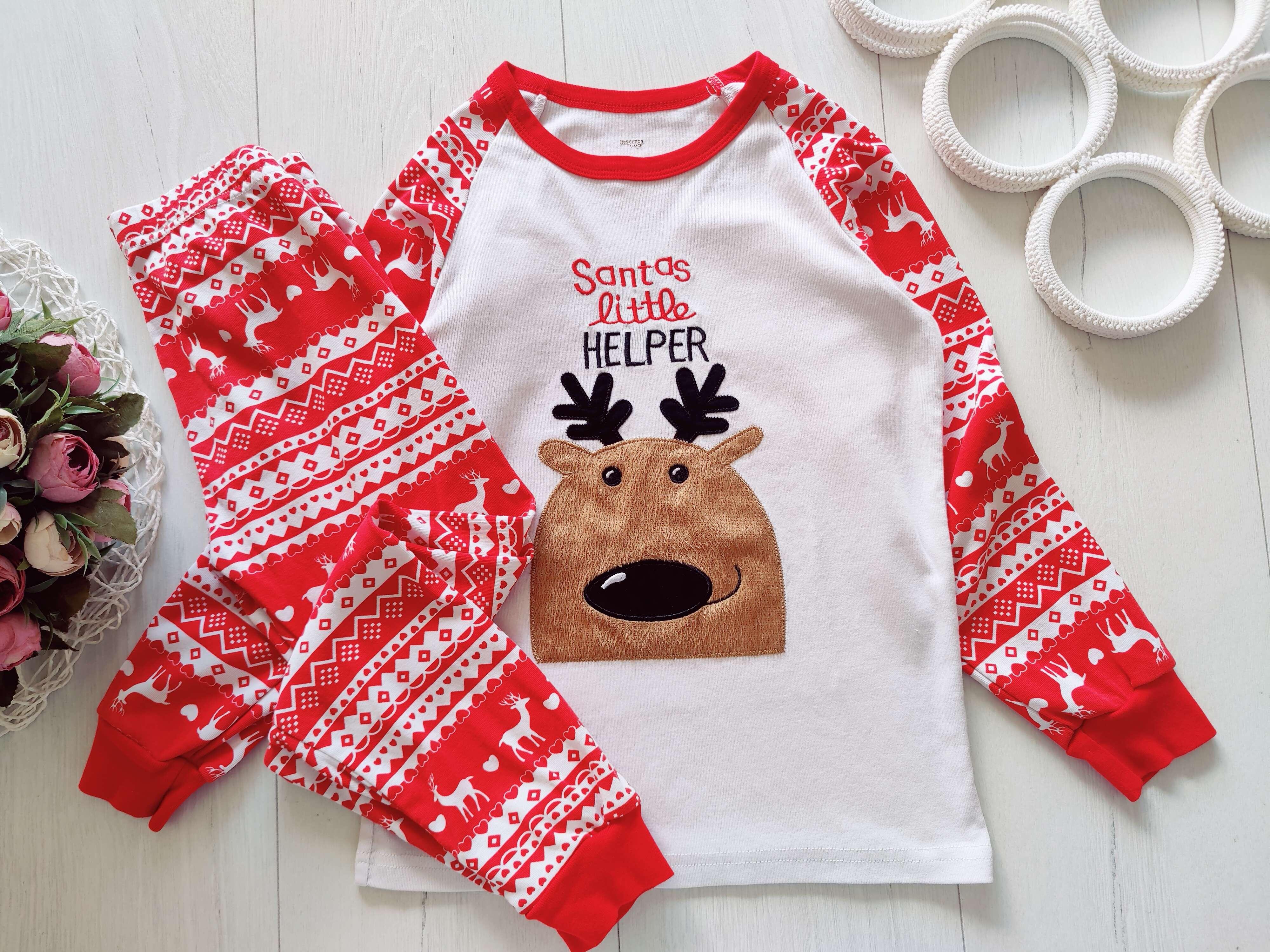 5 років, зріст 110 Новорічна трикотажна піжама з оленем 100% котон