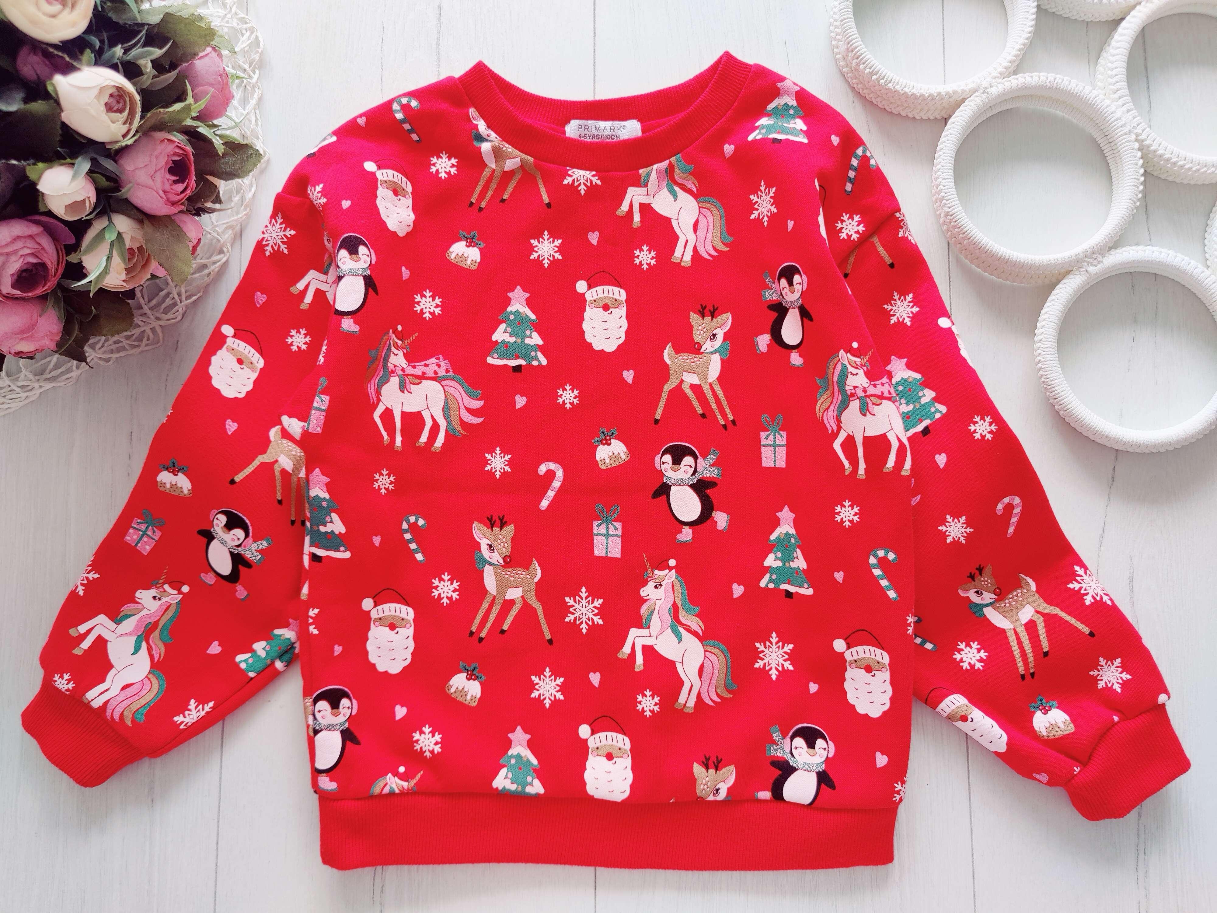 4,5 років, зріст 110 Новорічний світшот на флісі