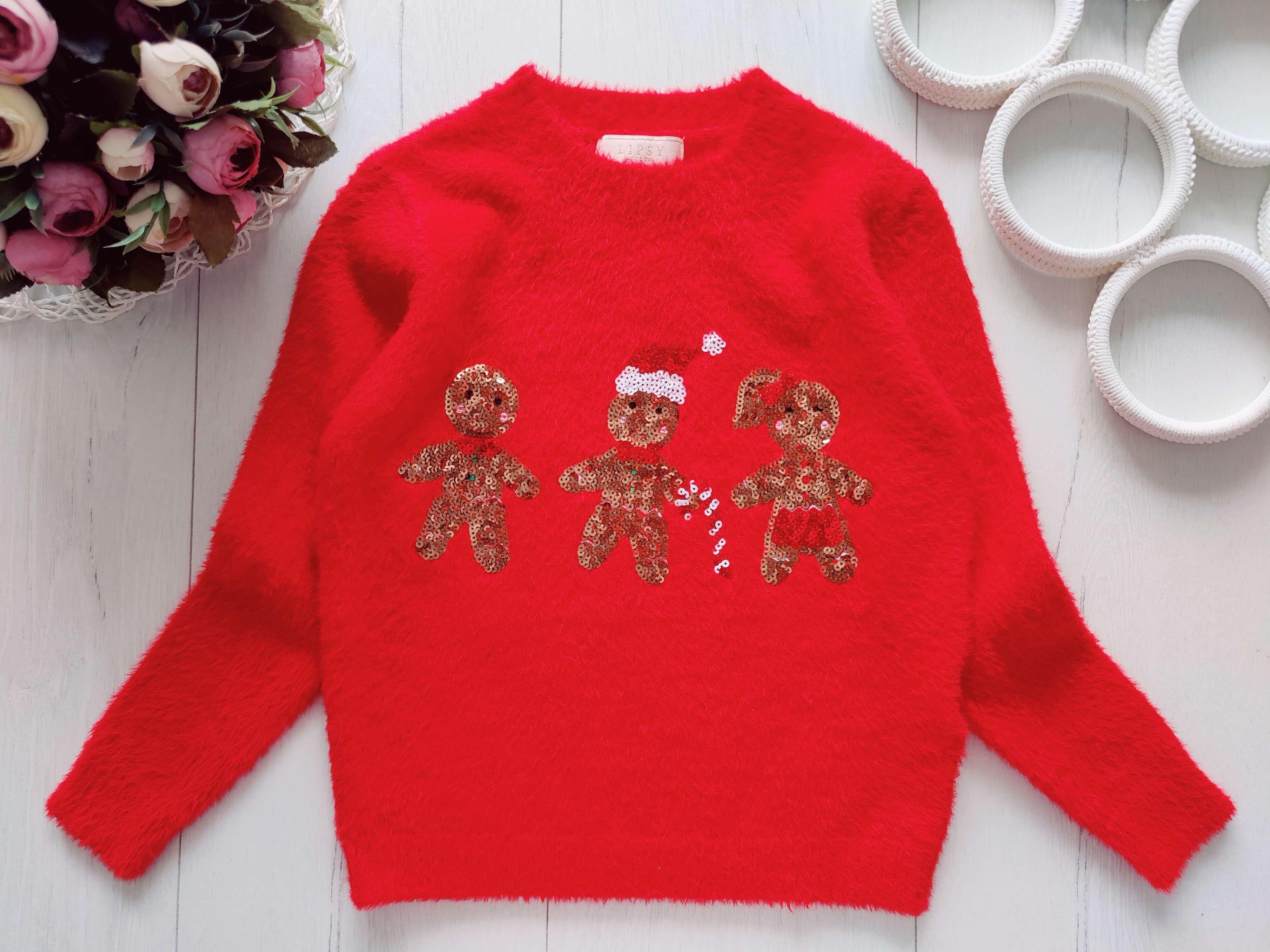 5,6 років, зріст 110,116 Новорічний светр для дівчинки