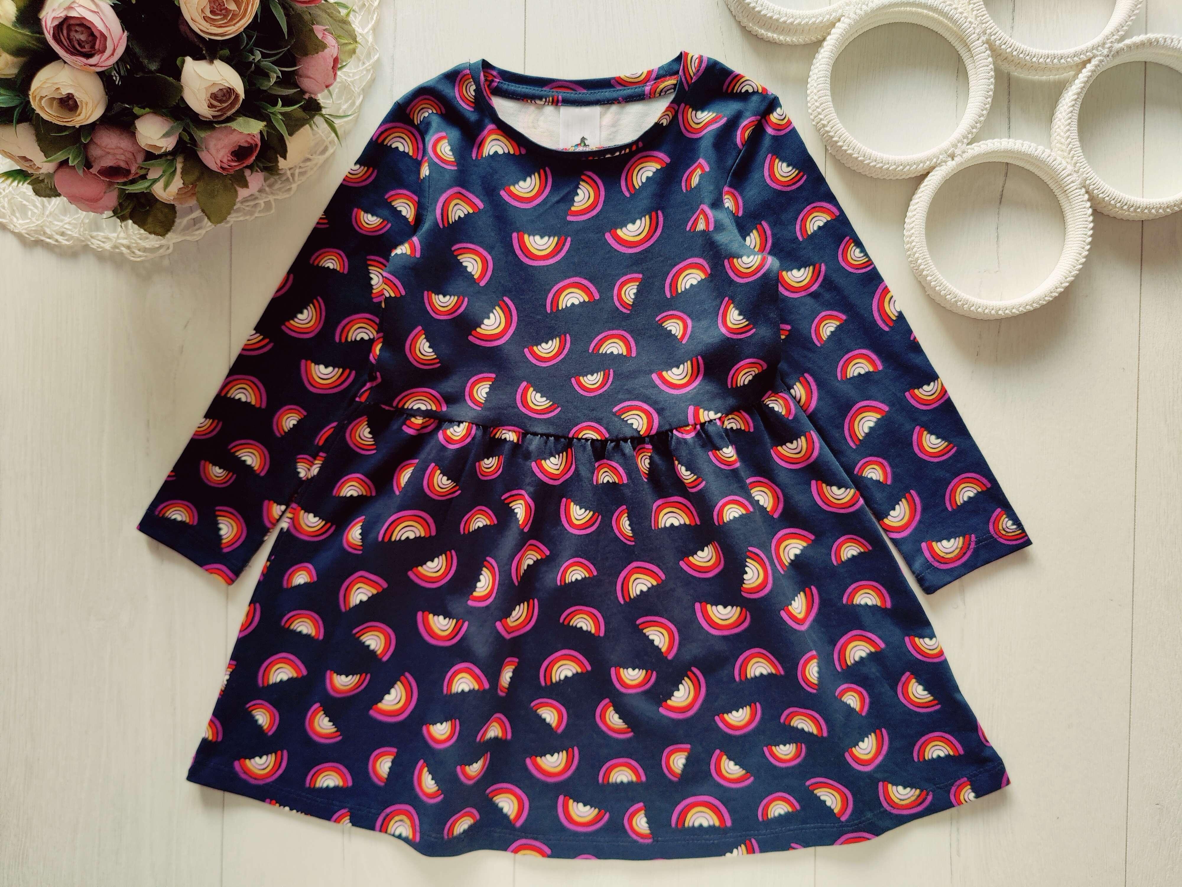 3 роки, зріст 98 Трикотажна сукня в веселках