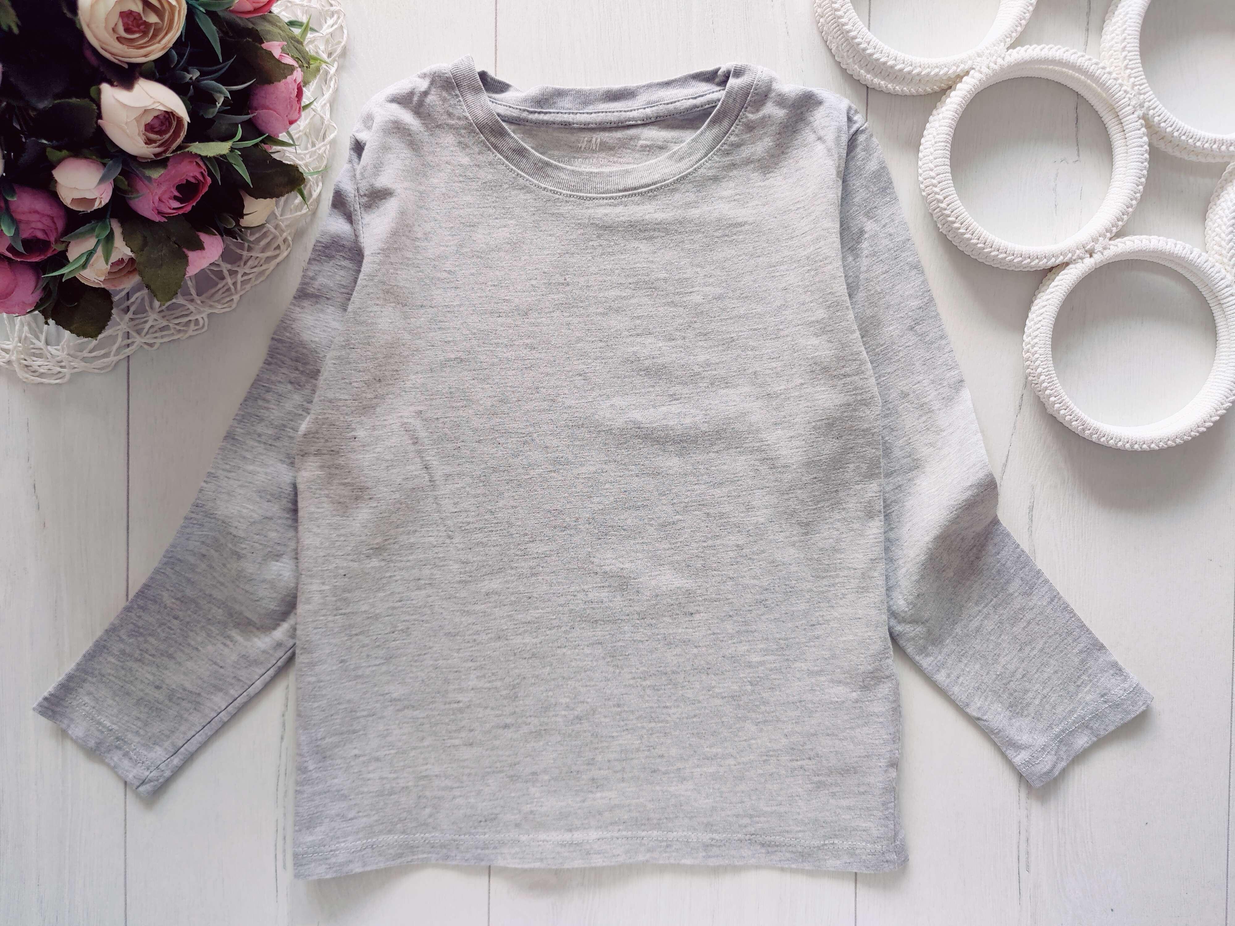 5,6 років, зріст 110,116 Однотонний сірий реглан