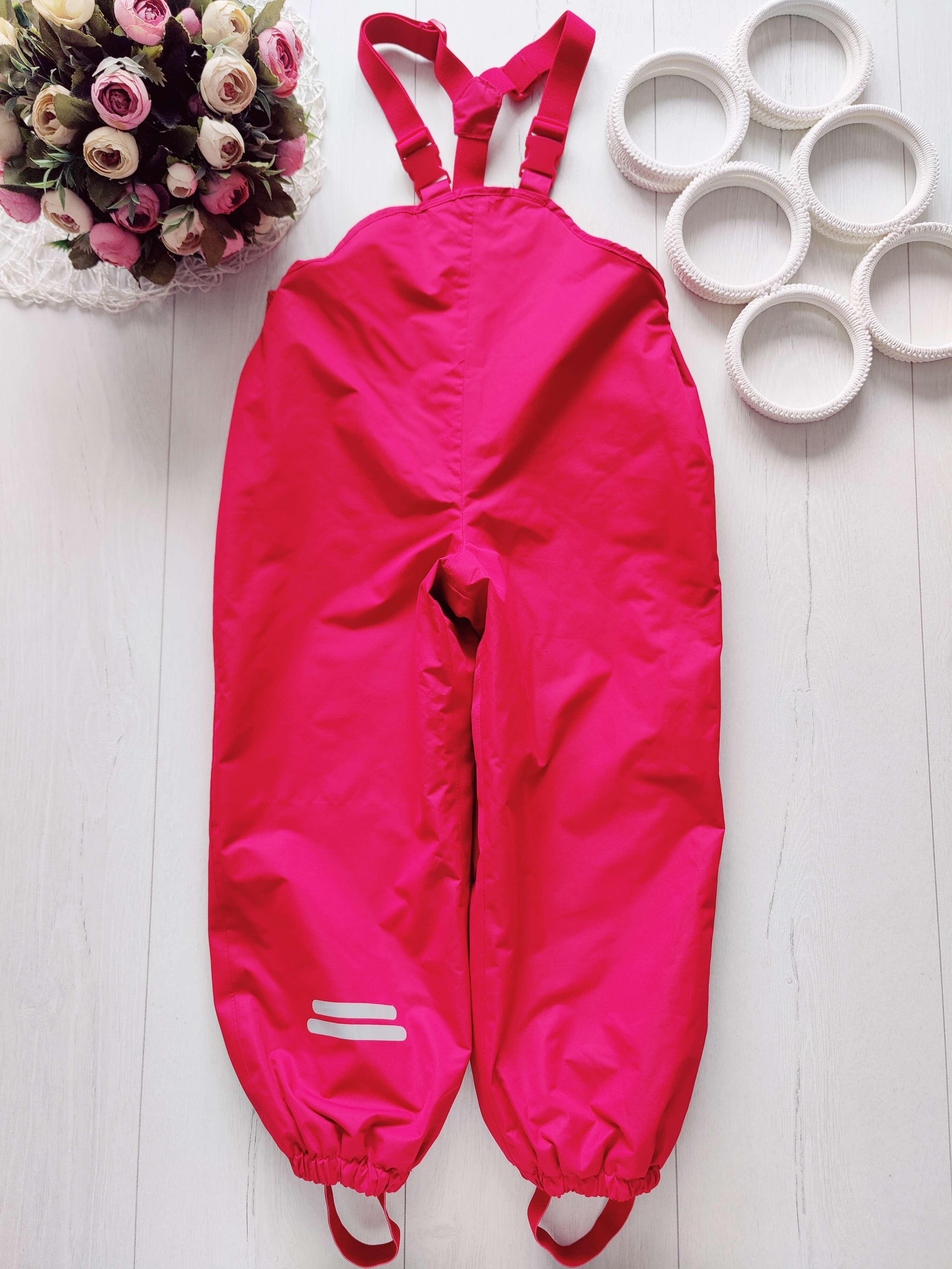 5,6 років, зріст 110,116 Зимовий напівкомбінезон на флісі для дівчинки, рожевий