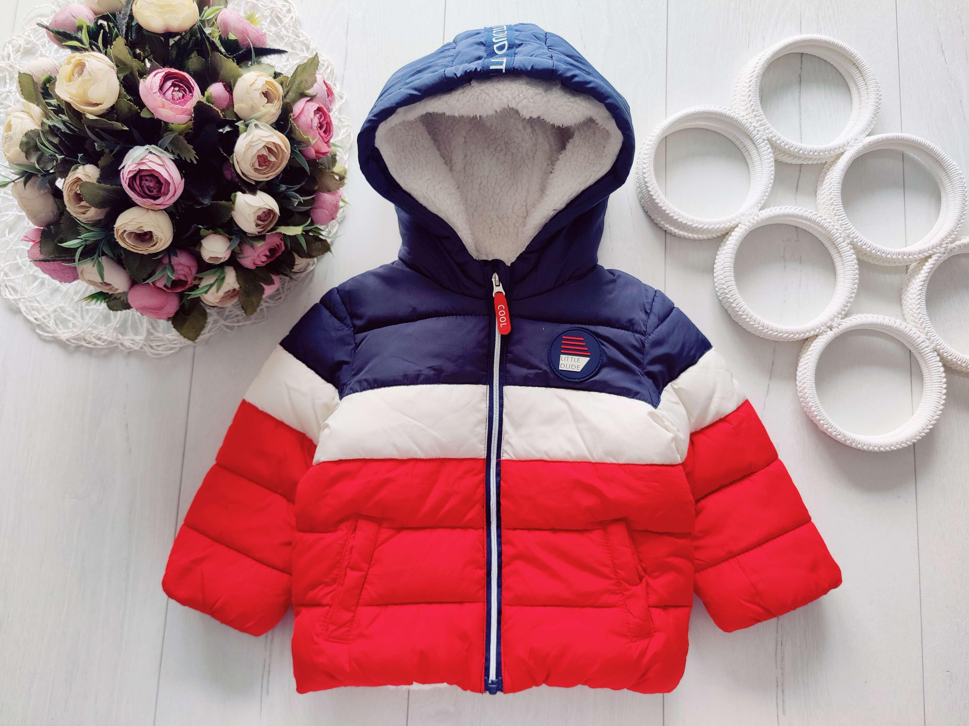 6,9 міс, зріст 74 Тепла курточка на синтепоні для хлопчика