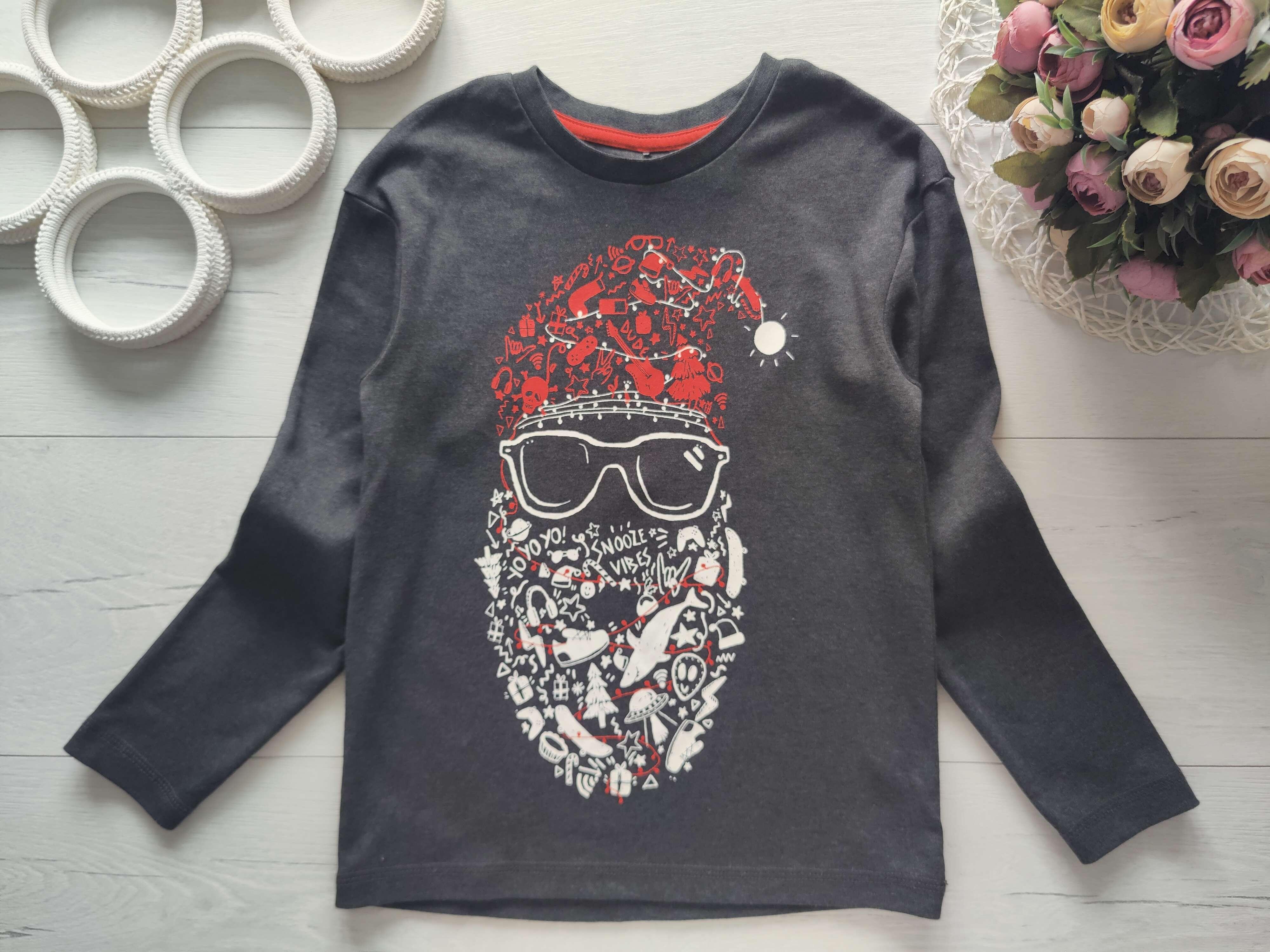 8,9 років, зріст 128,134 Новорічний реглан санта