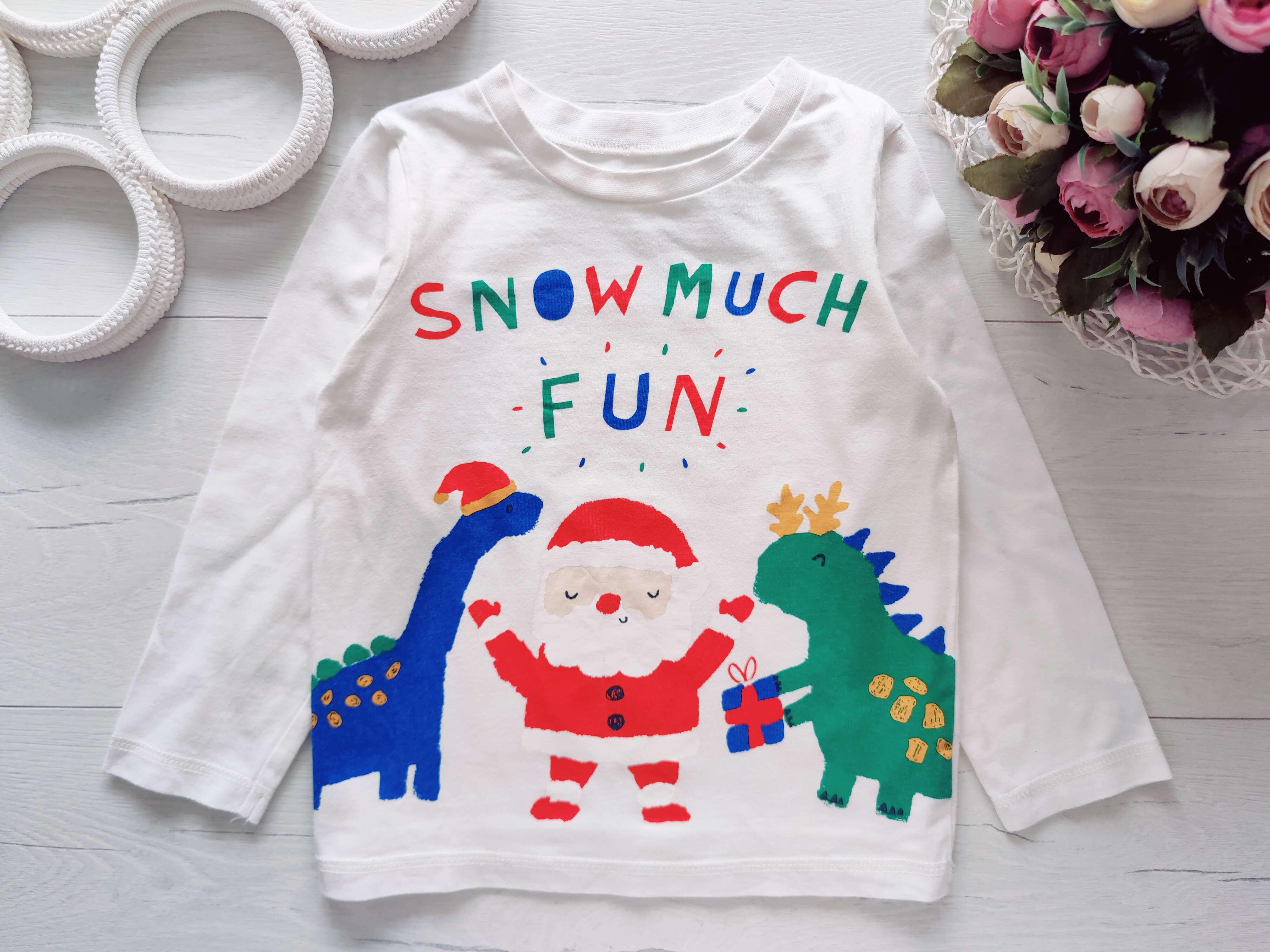 3,4 года, рост 98,104 Новогодний реглан санта