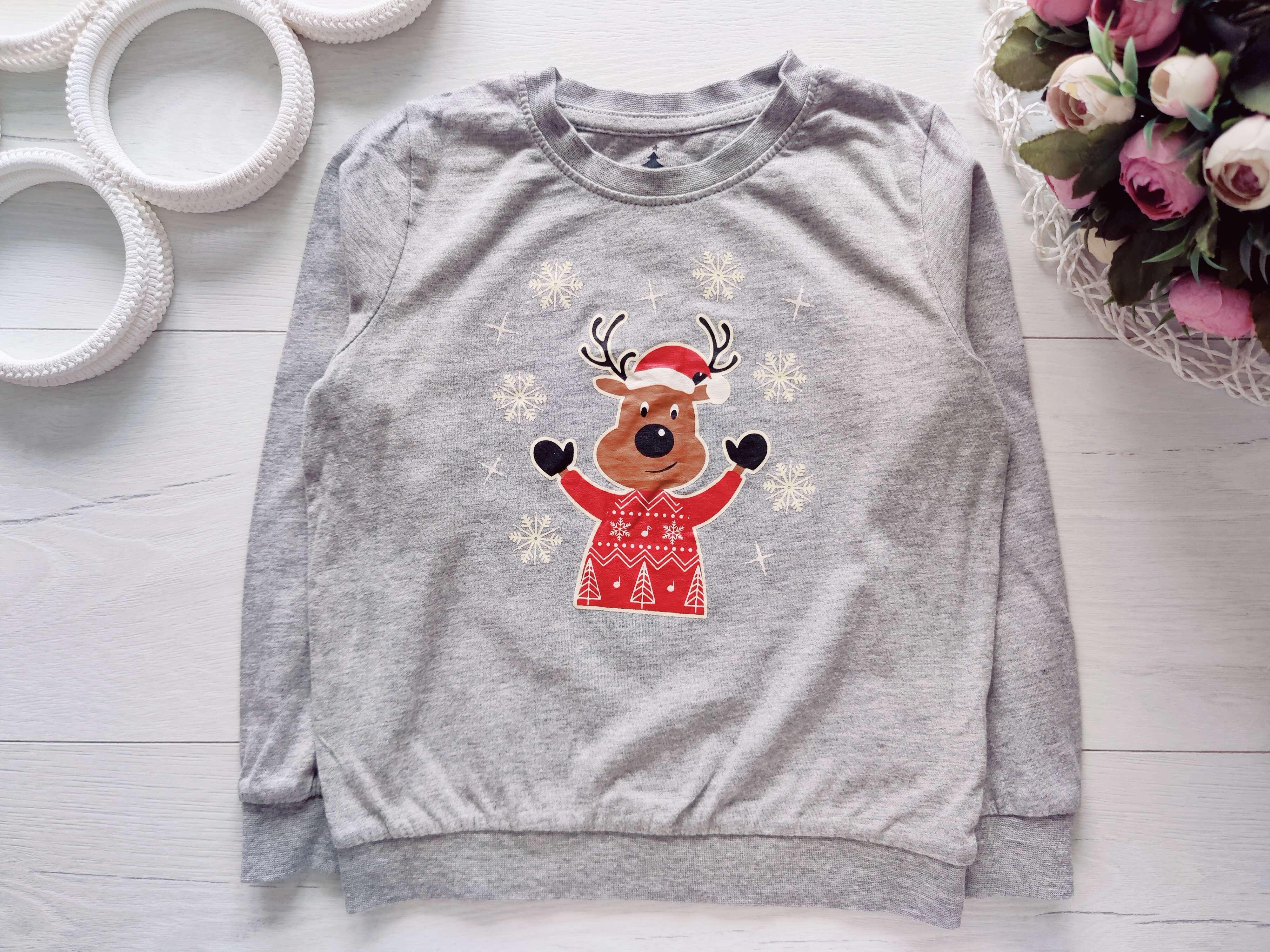 2,4 года, рост 98,104 Новоголний лонгслив с оленем