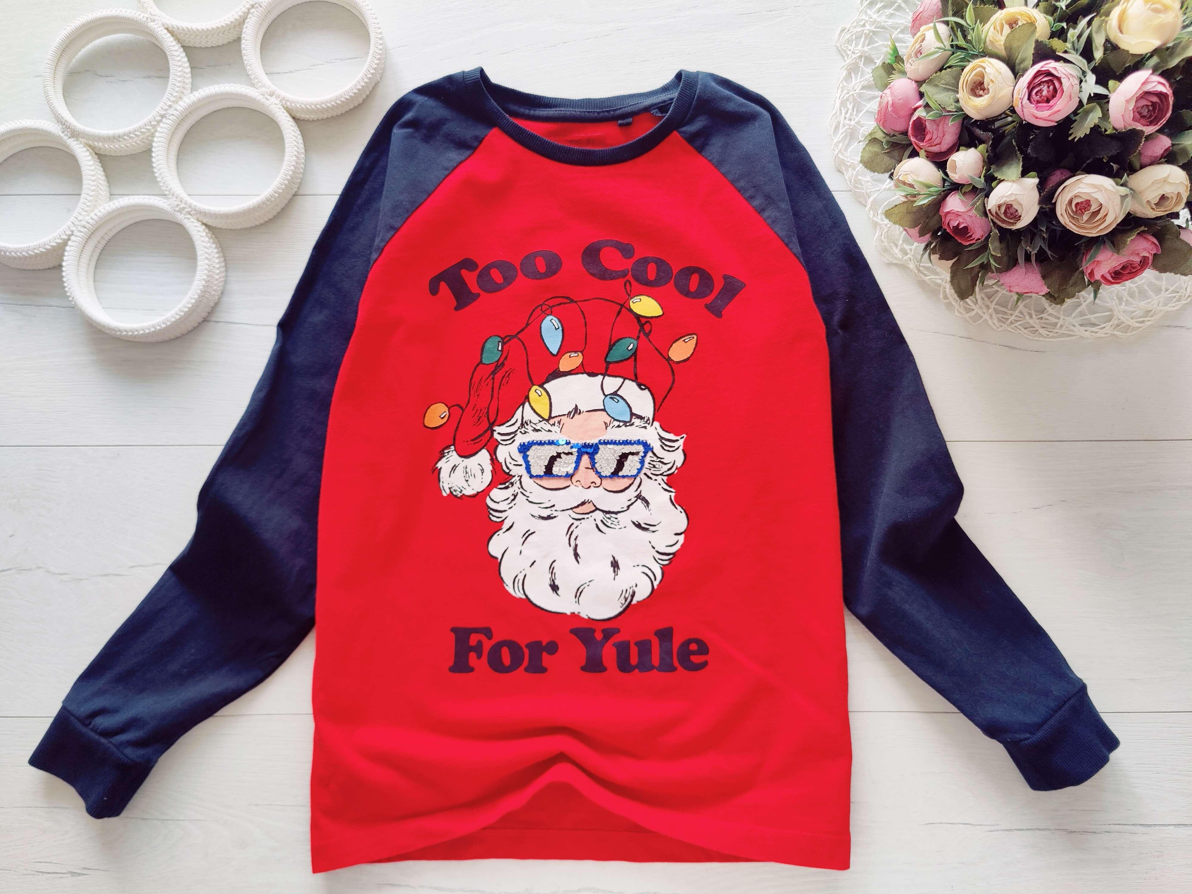 11 років, зріст 146 Новорічний реглан санта