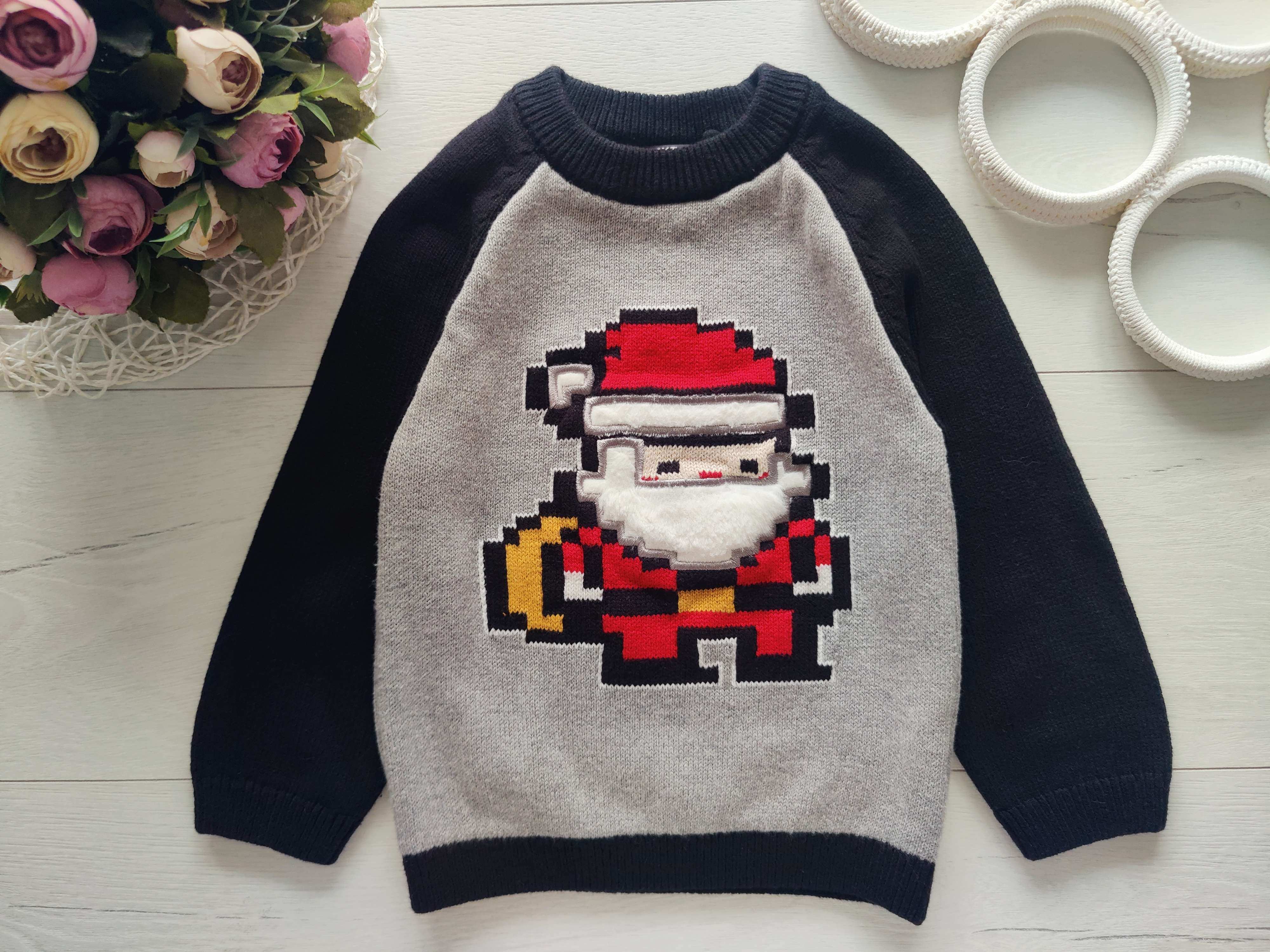 3 года, рост 98 Новогодний свитер санта