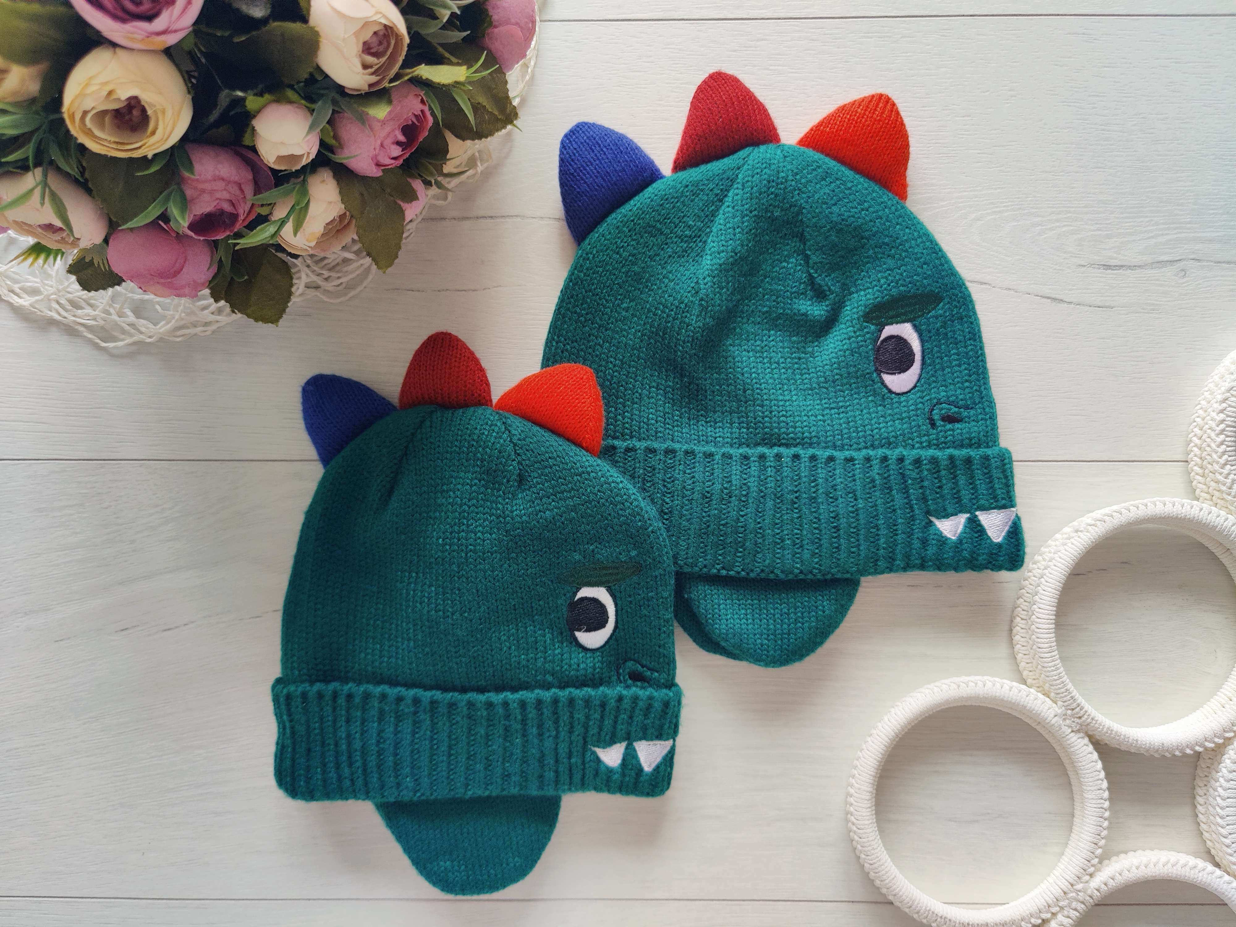 6-12 міс і 1-3 роки, Теплі зимові шапки на хб підкладці