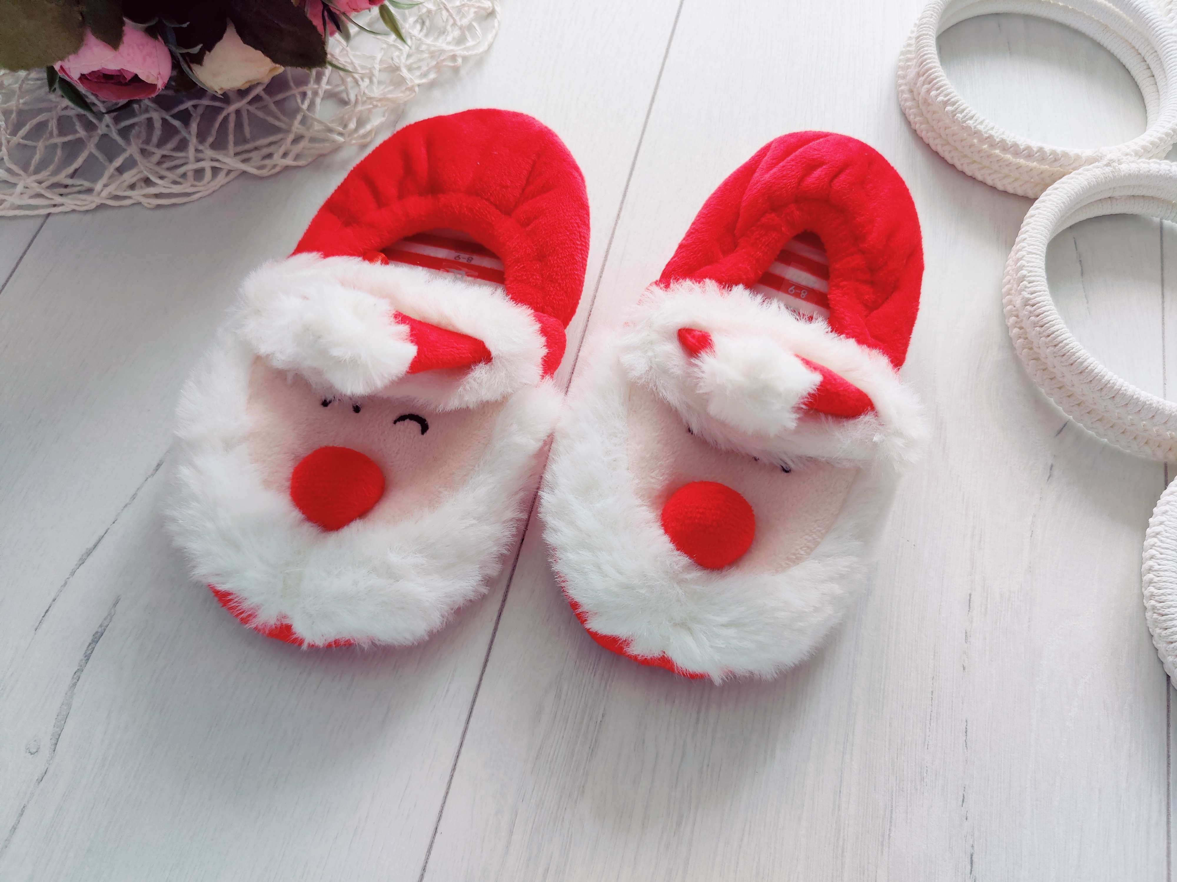 27 (17 см) Нові теплі домашні тапочки санта