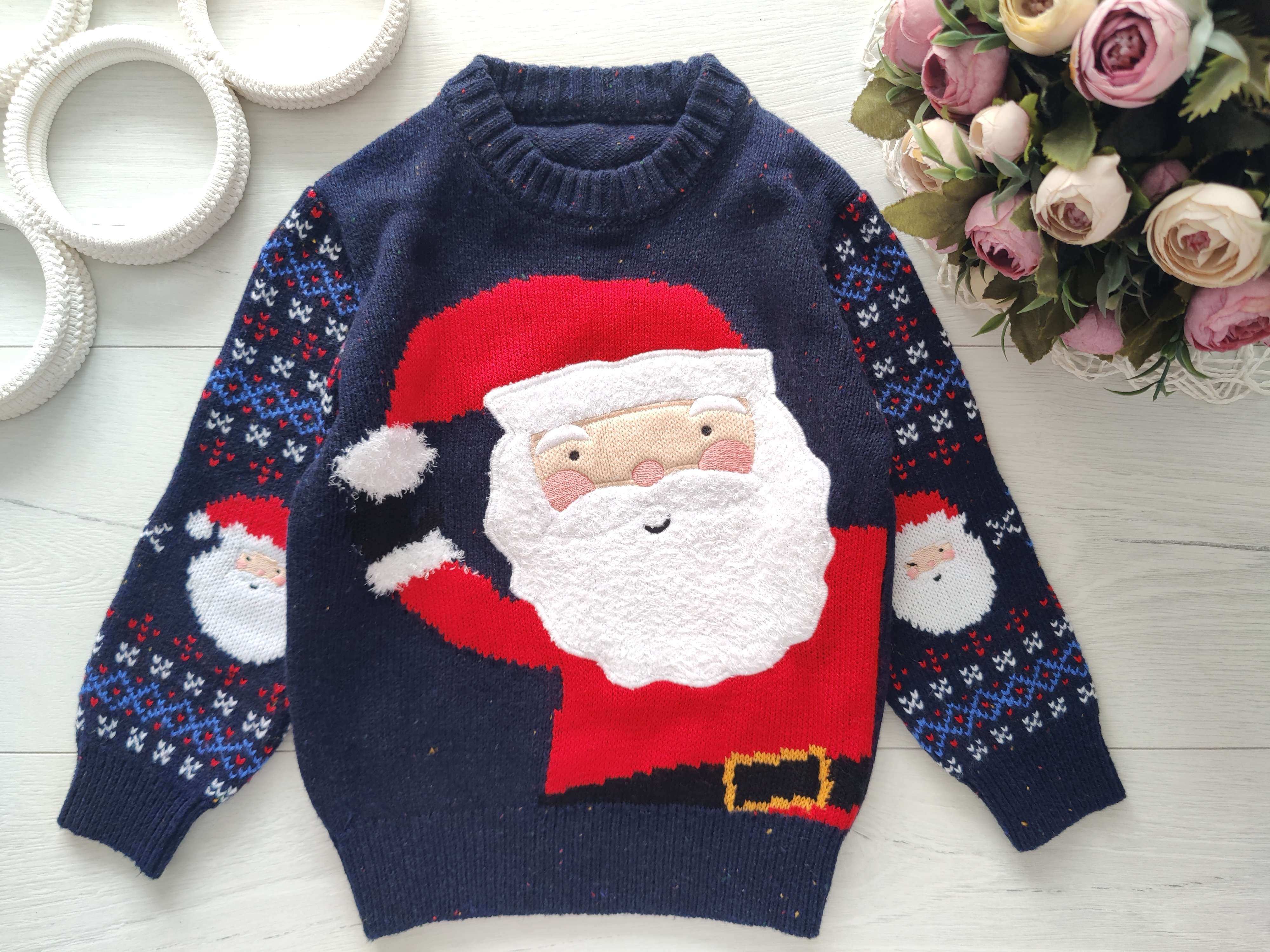 1,5,2 роки, зріст 86,92 Новорічний светр санта