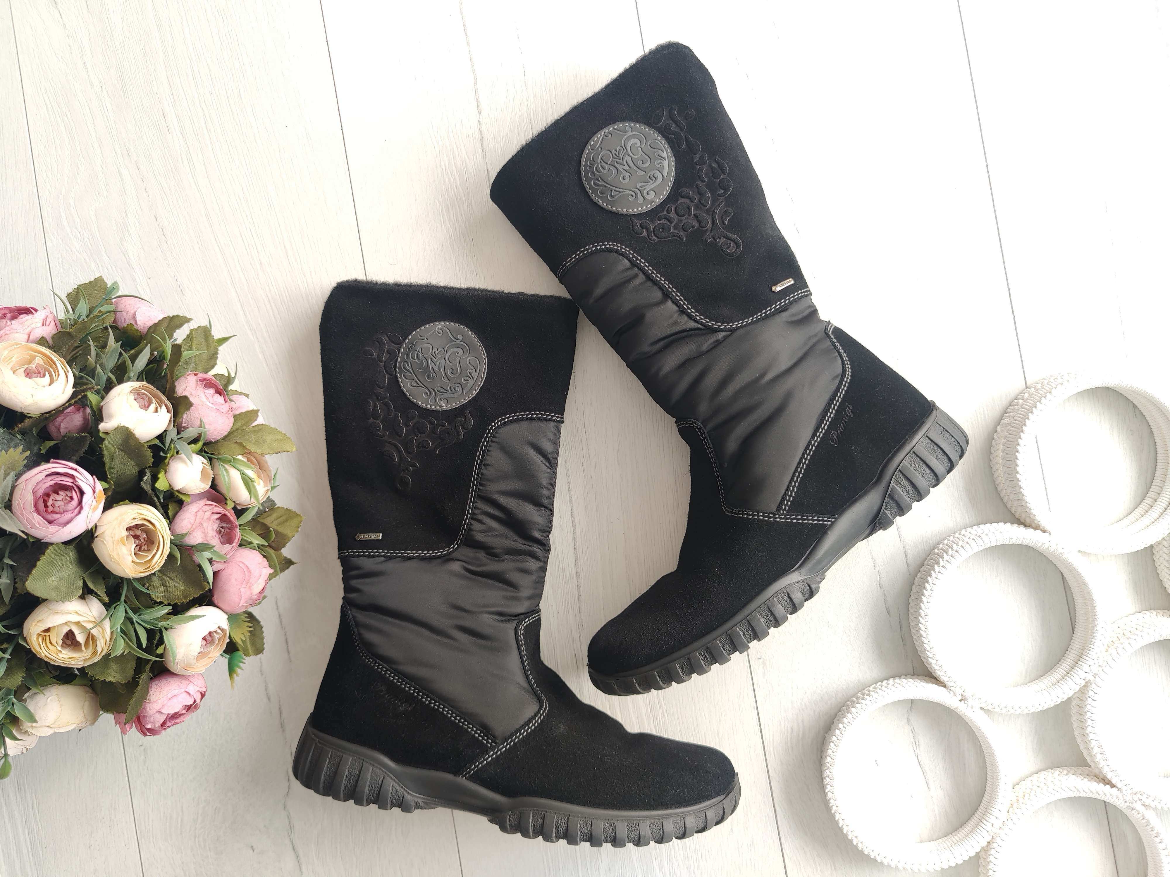 36 (23 см) Дитячі утеплені чобітки натуральна замша