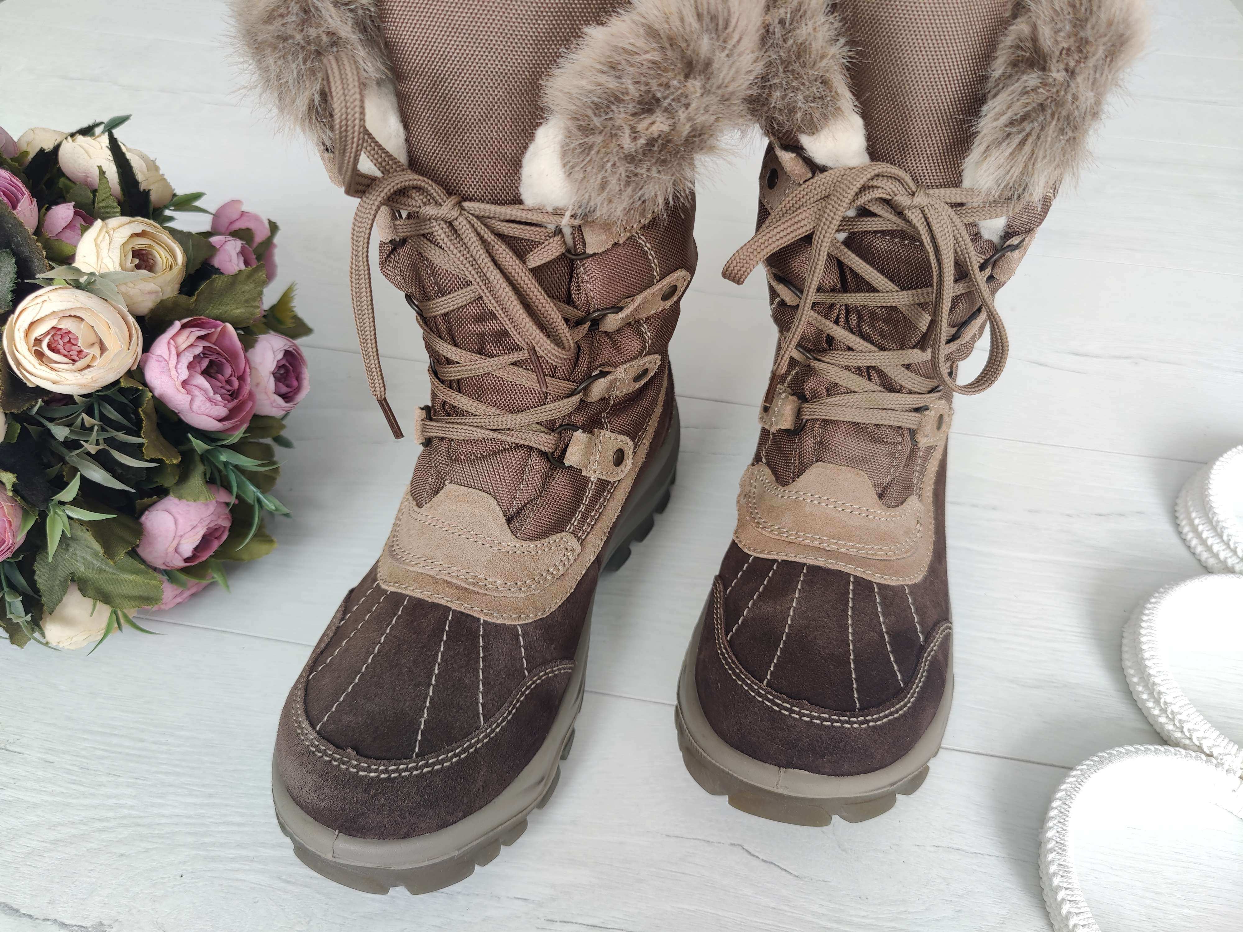 38 (25 см) Замшеві зимові чоботи