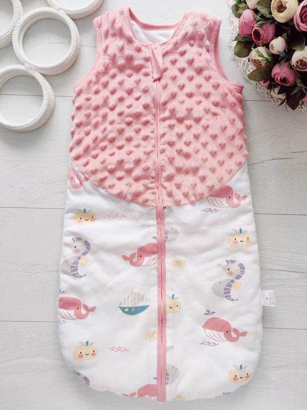0-6 міс, зріст 56-68 Спальний мішок для дівчинки на синтепоні