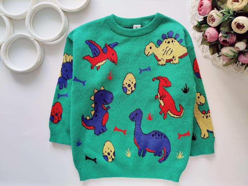 2,3 роки, зріст 92,98 Светр машинної в'язки в динозаврах