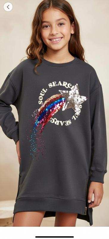 12 років, зріст 152 Тепла сукня-туніка на флісі