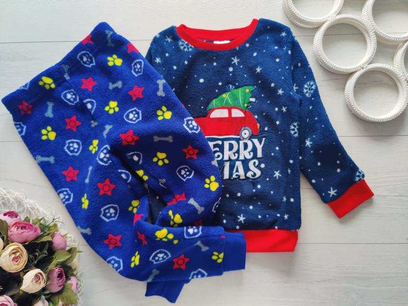 3,4 роки, зріст 98,104 Тепла махрова дитяча піжама, набірна