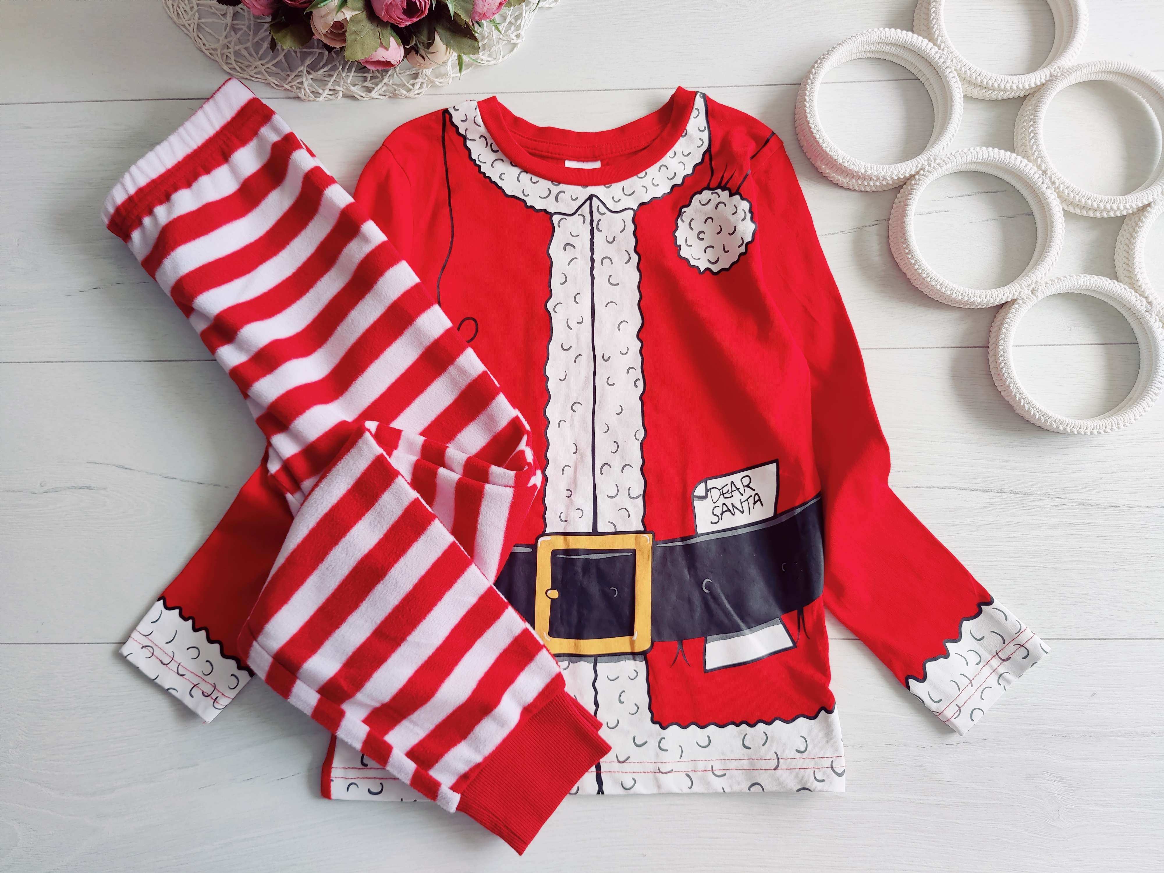 7,8 років, зріст 122,128 Новорічна складальна піжама санта для хлопчика