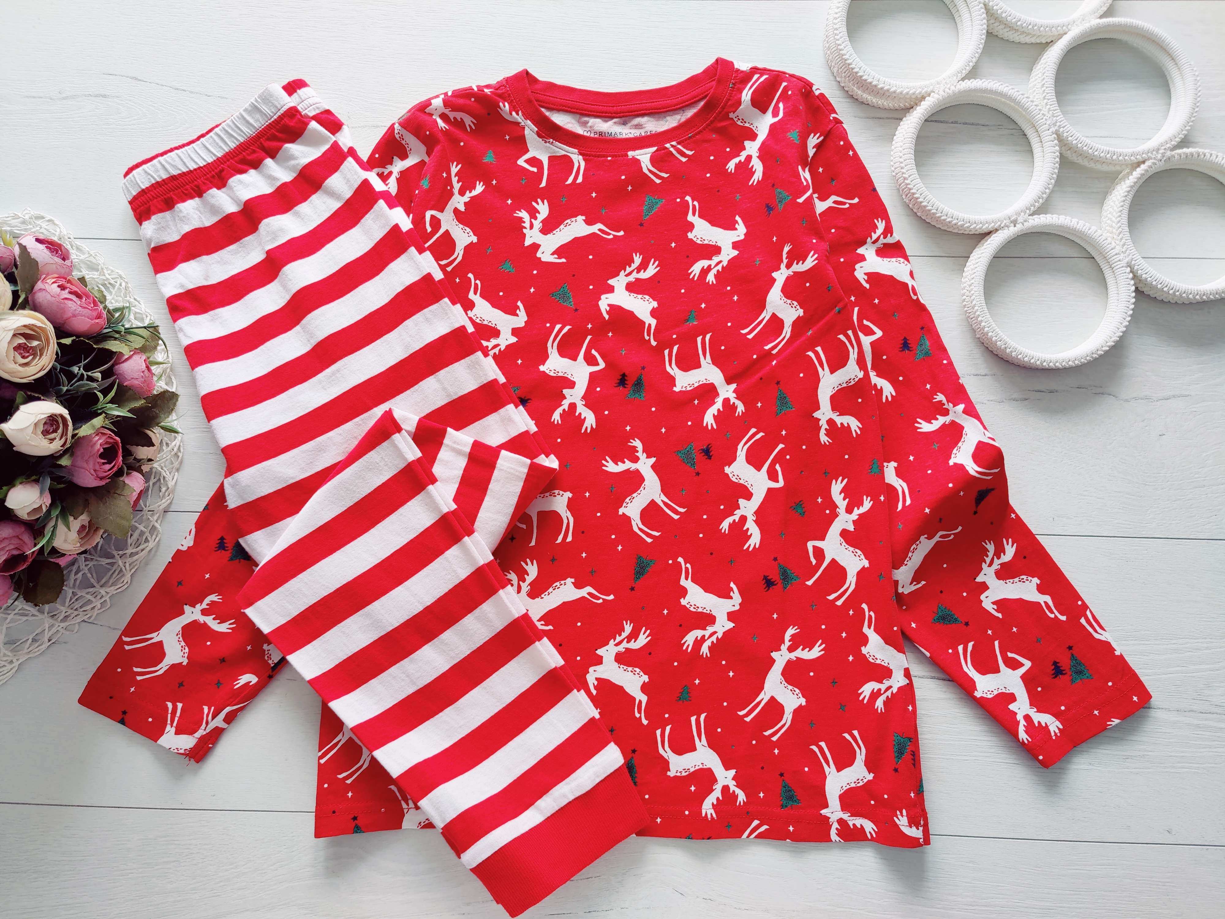 9,10 років, зріст 134,140 Піжама з оленями новорічна трикотажна набірна