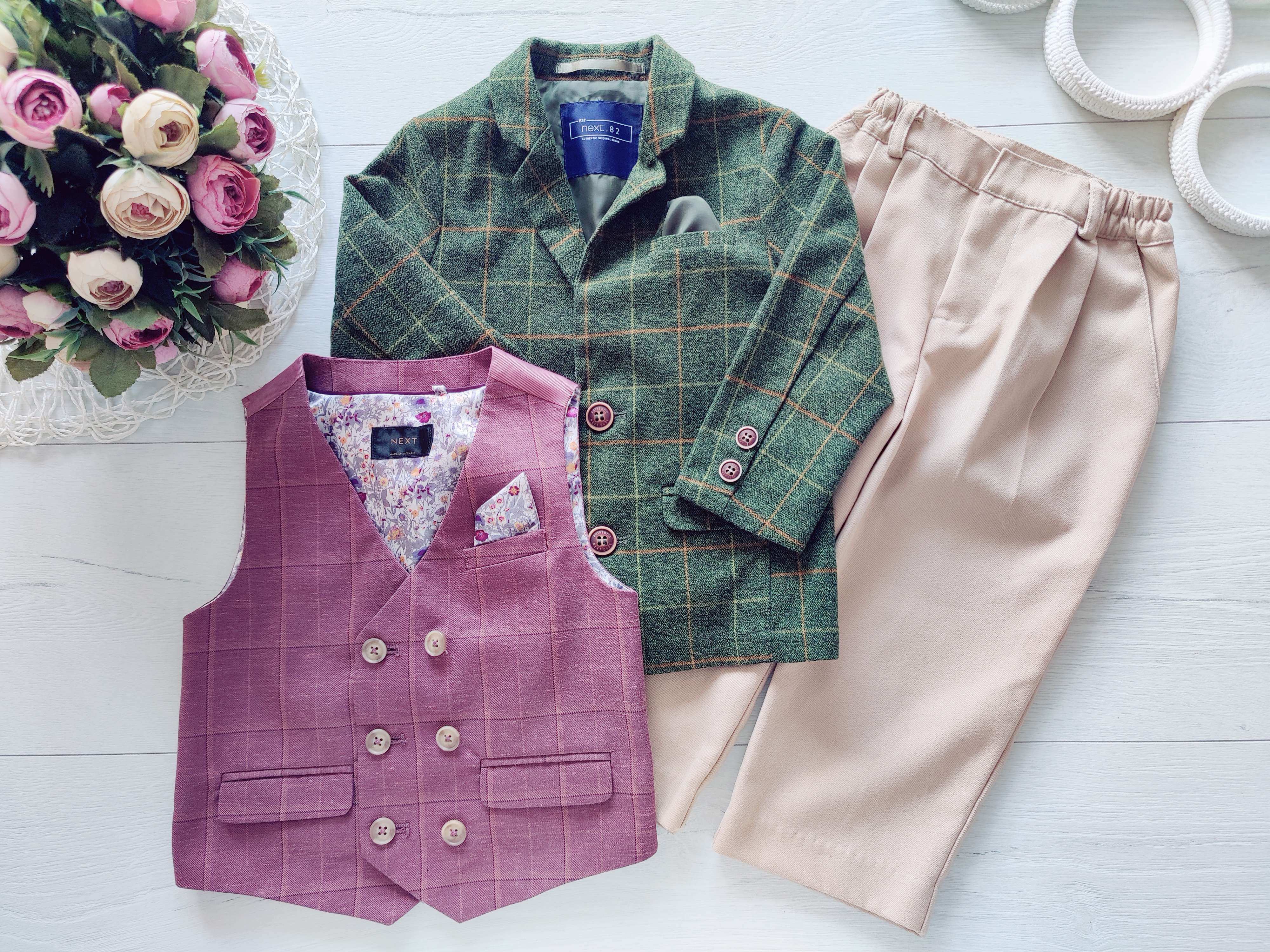 12,18 міс, зріст 86 Теплий ошатний дитячий костюм набірний