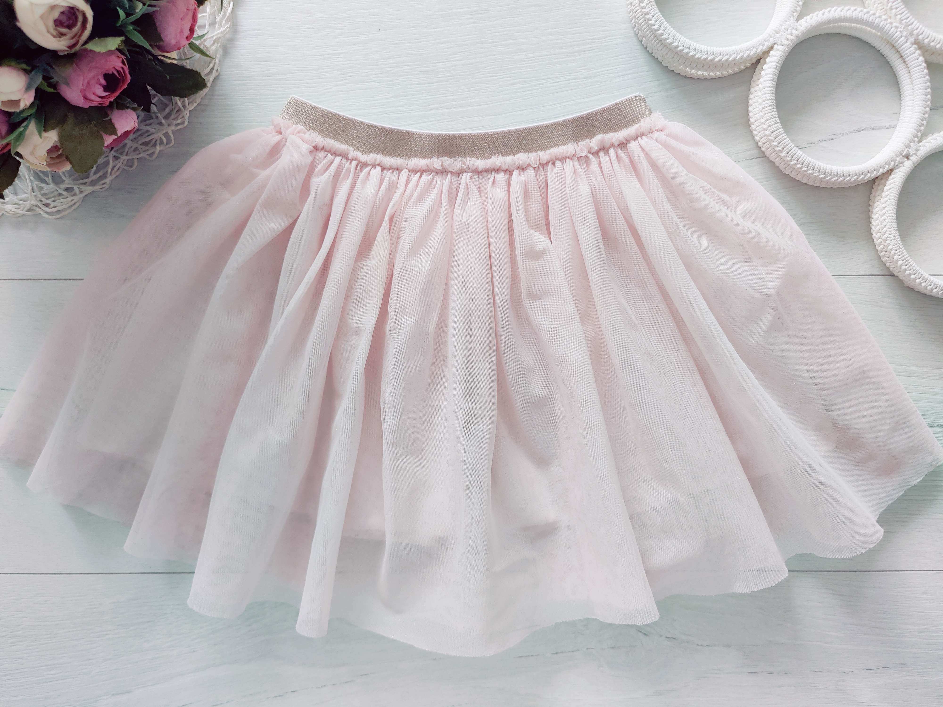 3 роки, зріст 98 Пишна дитяча спідниця фатин, ніжно рожева