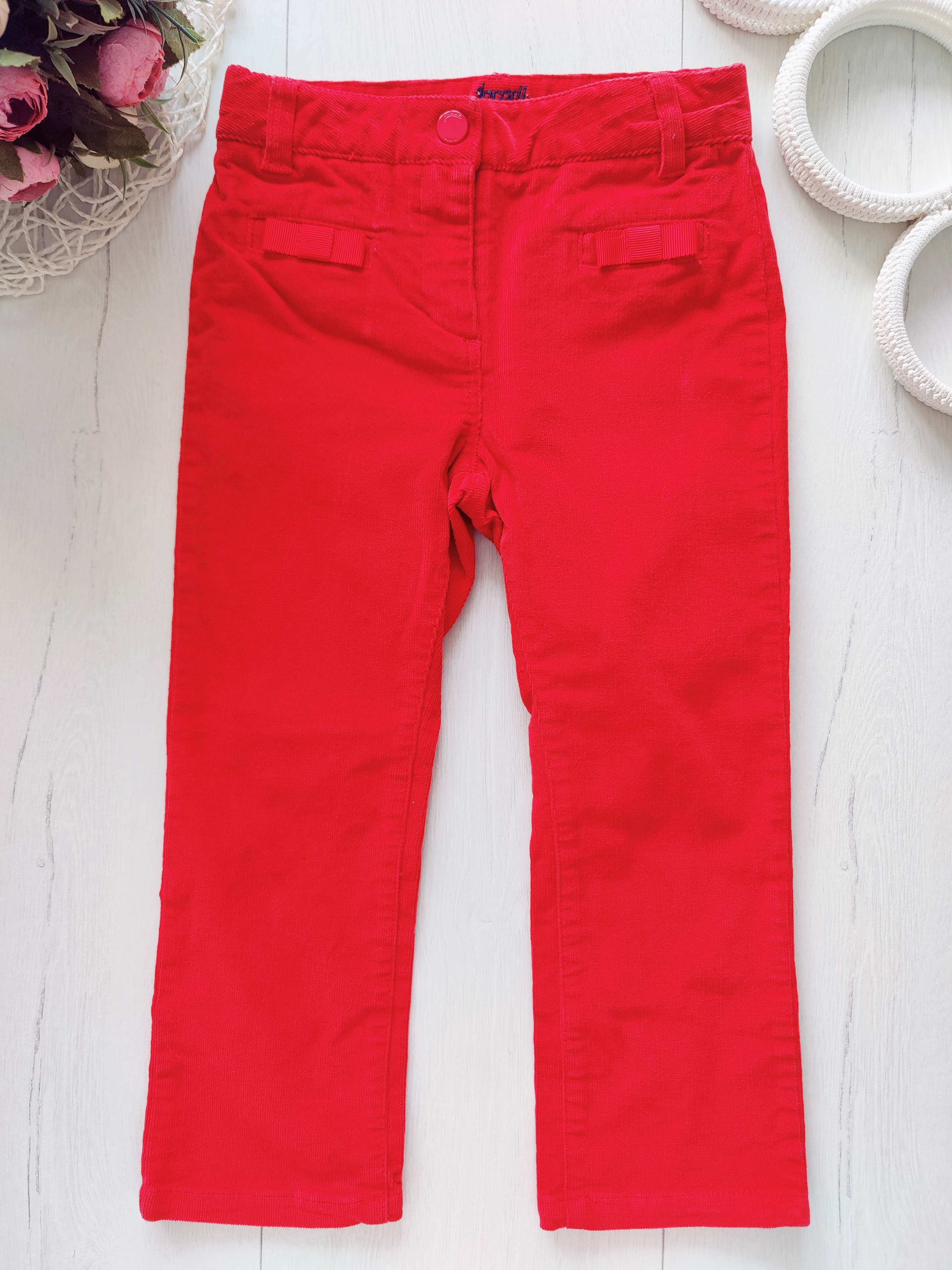 3 роки, зріст 96 Теплі червоні вельветові штани для дівчинки Jacadi