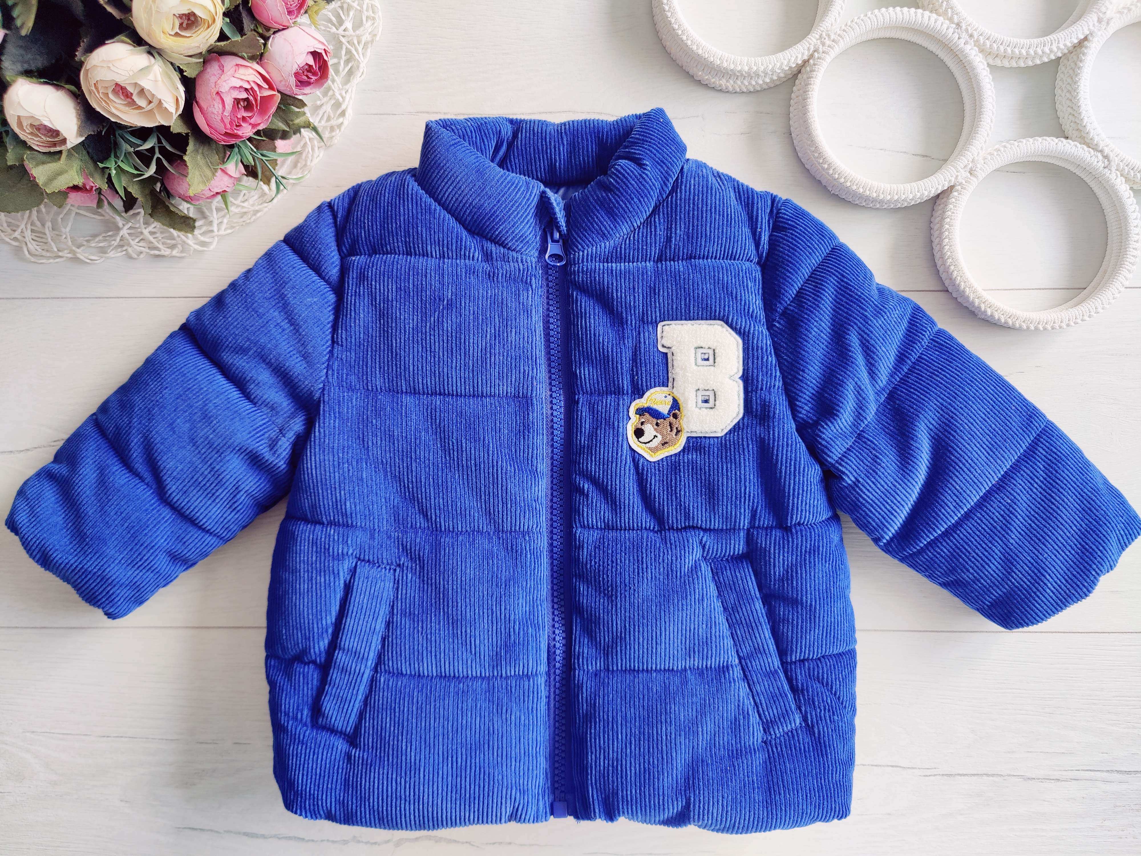 6,9 міс, зріст 72 Тепла курточка на синтепоні вельветова