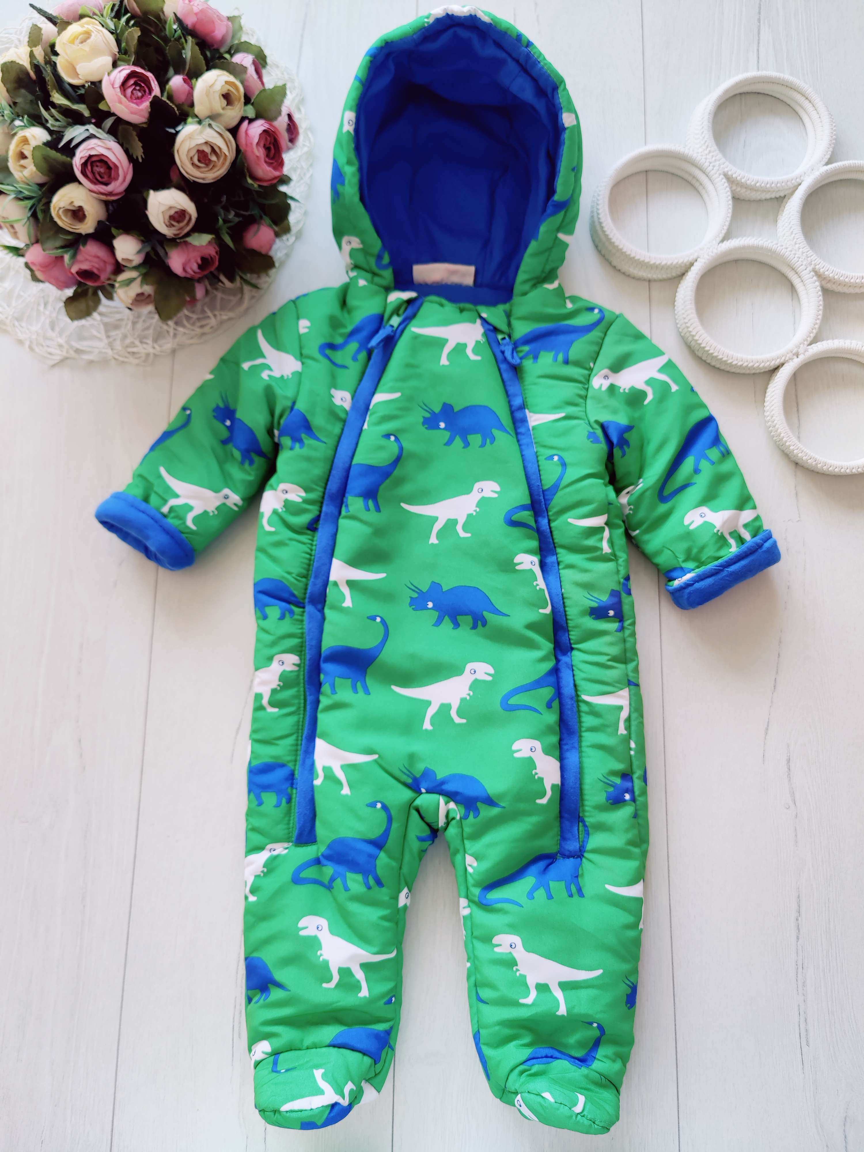 3-6 мес, демисезонный комбинезон на синтепоне