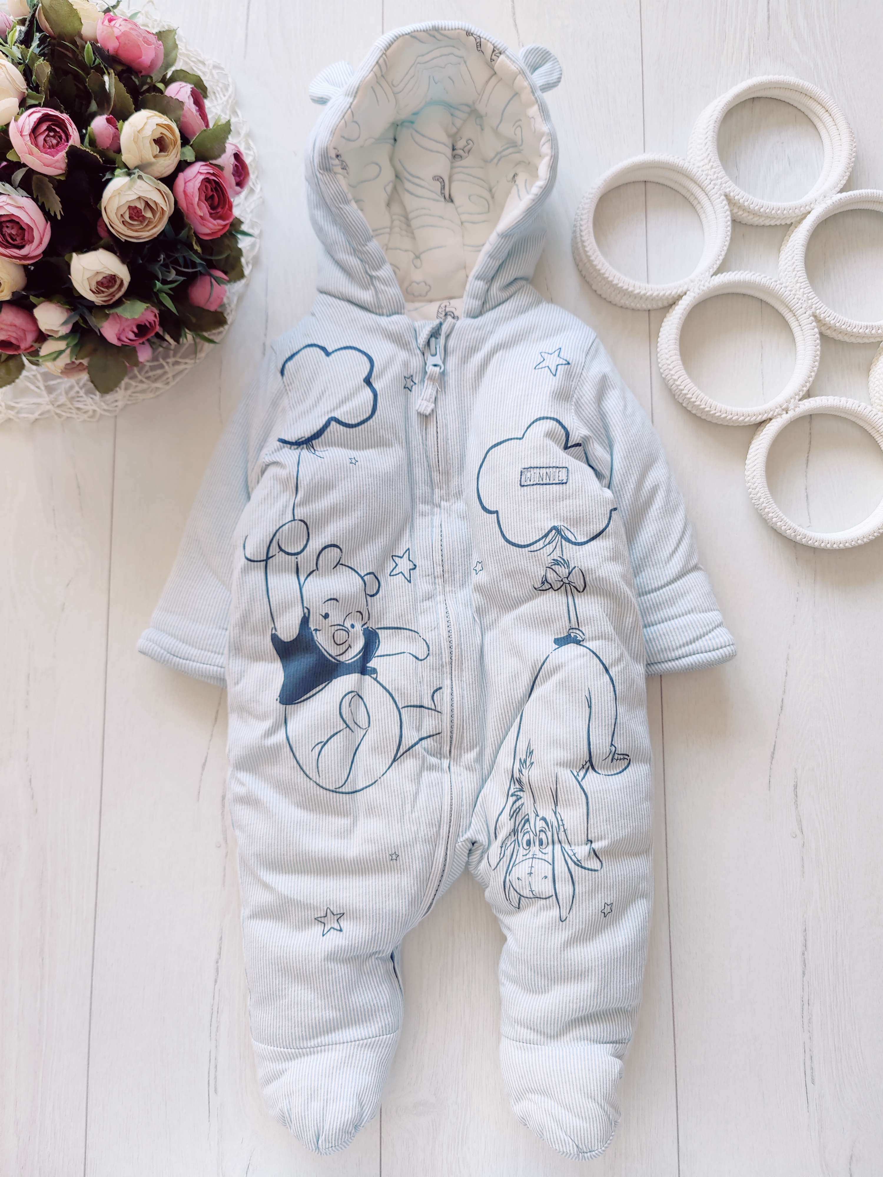 3,6 міс, 8 кг. Трикотажний комбінезон на синтепоні