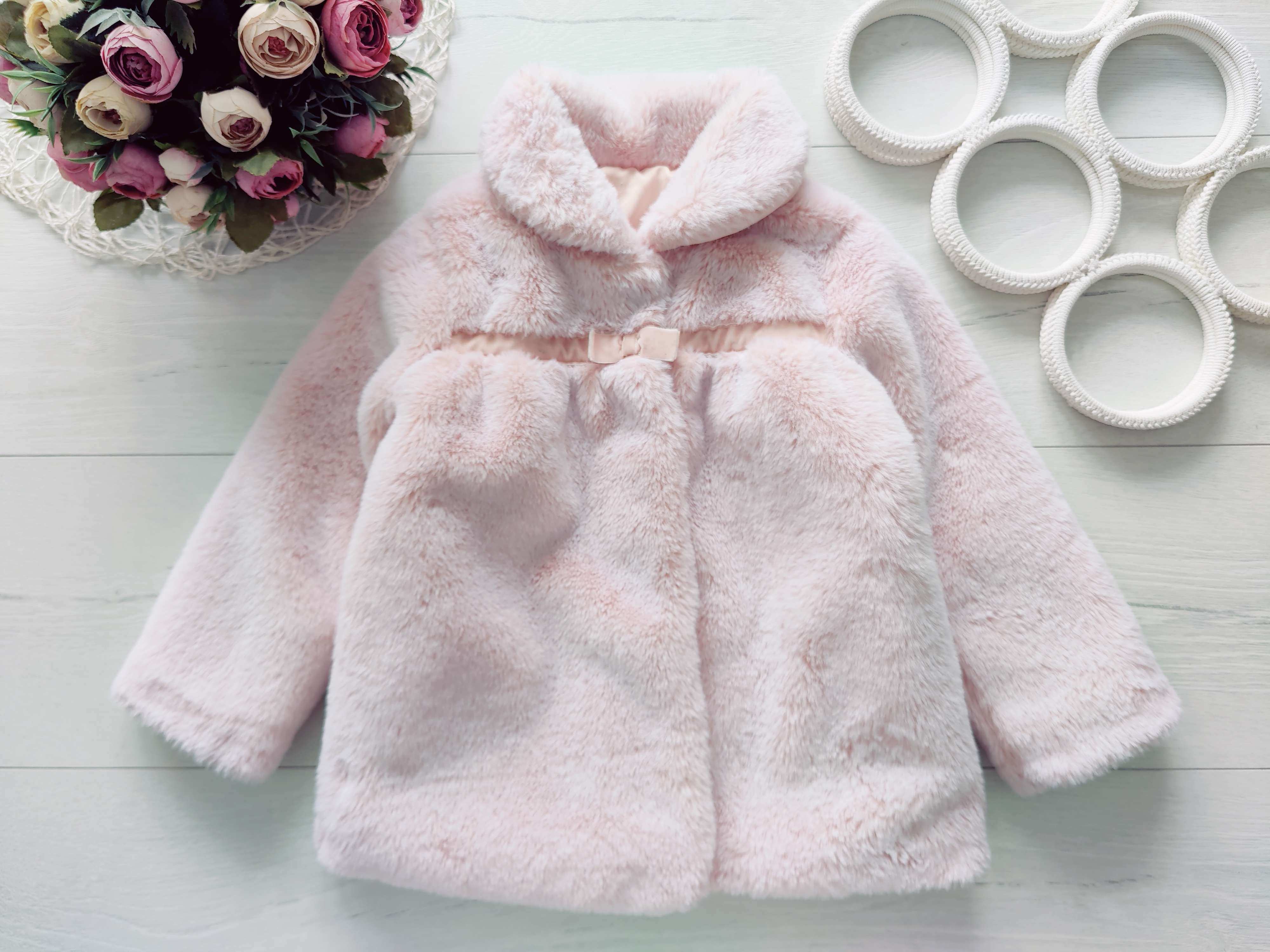 2,3 роки, зріст 92,98 Дитяче пухнасте пальто