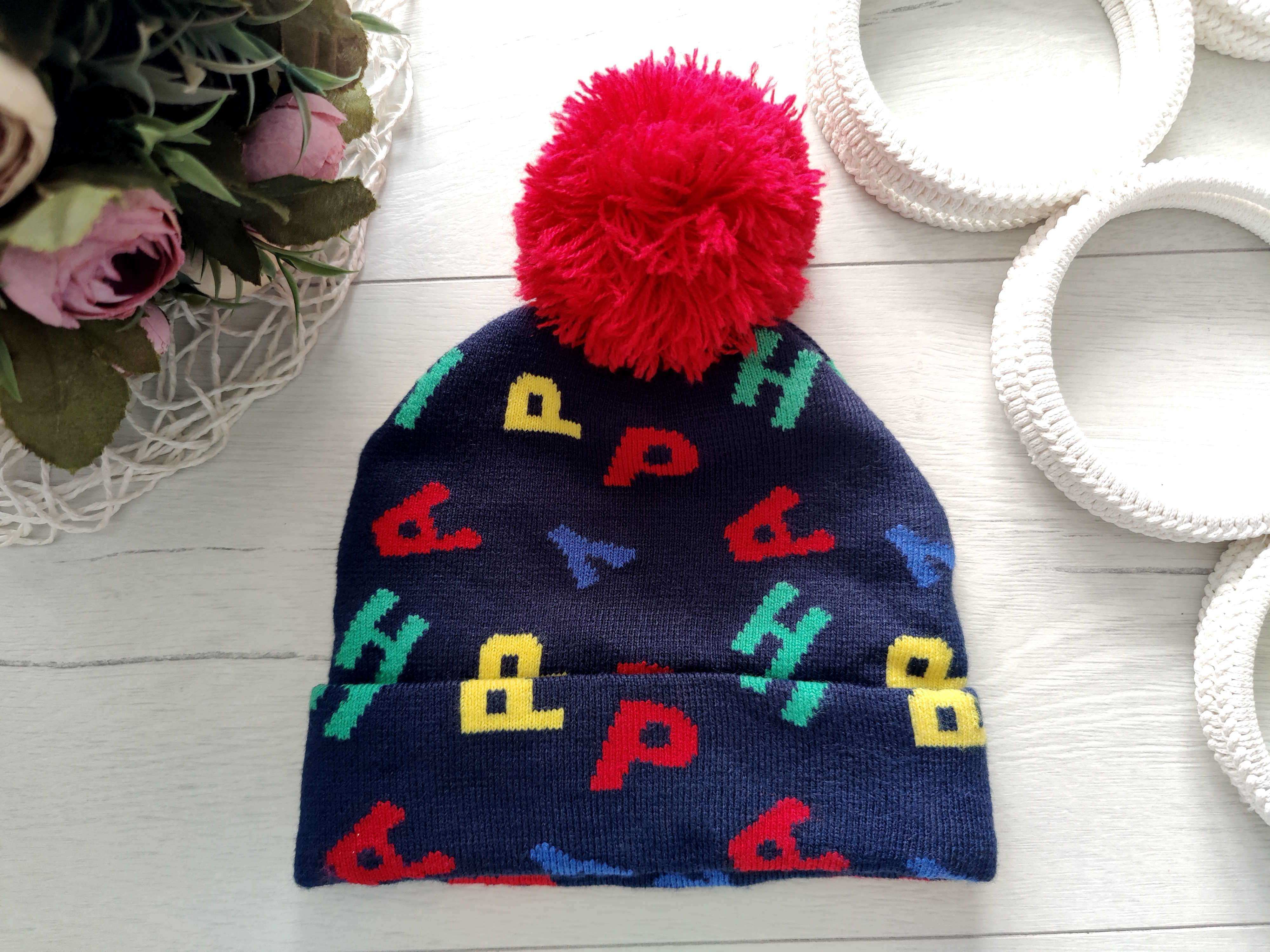 6-12 міс, Тепла шапка, подвійна в'язка