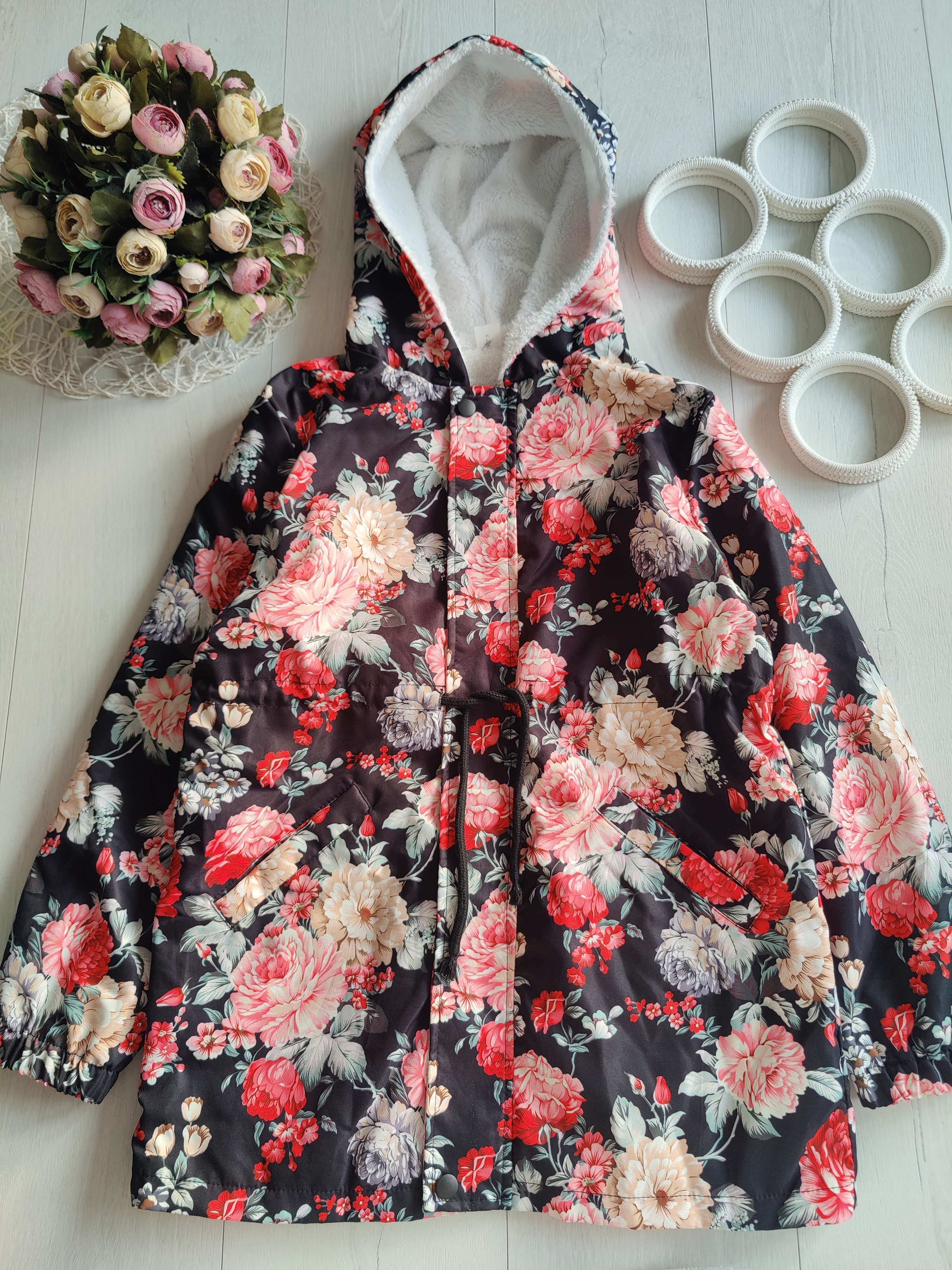 11 років, зріст 146 Квіткова демі куртка