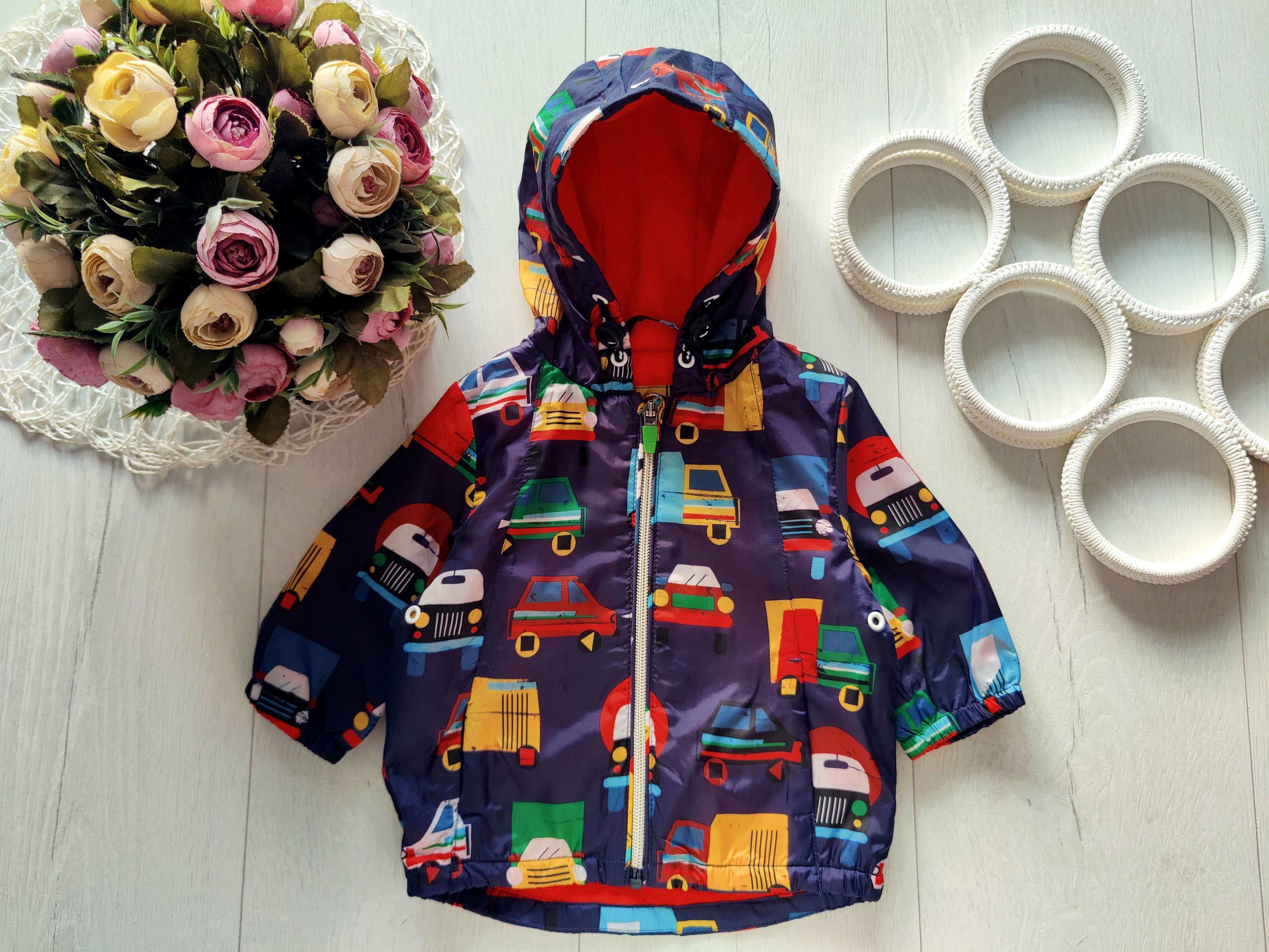 3,6 міс Вітрівка на флісі в машинках