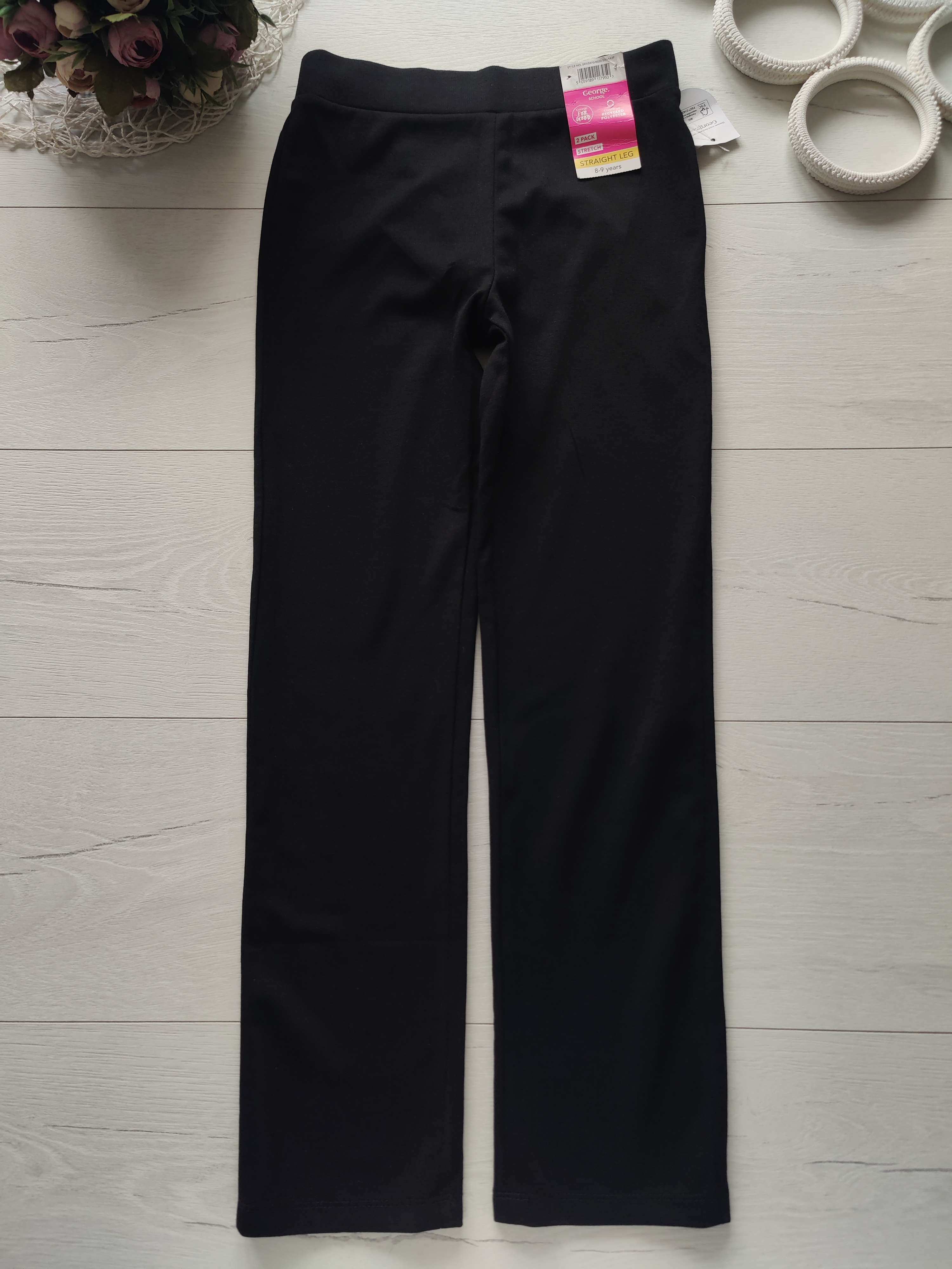 8,9 років, зріст 128,135 Нові чорні шкільні трикотажні штани для дівчинки