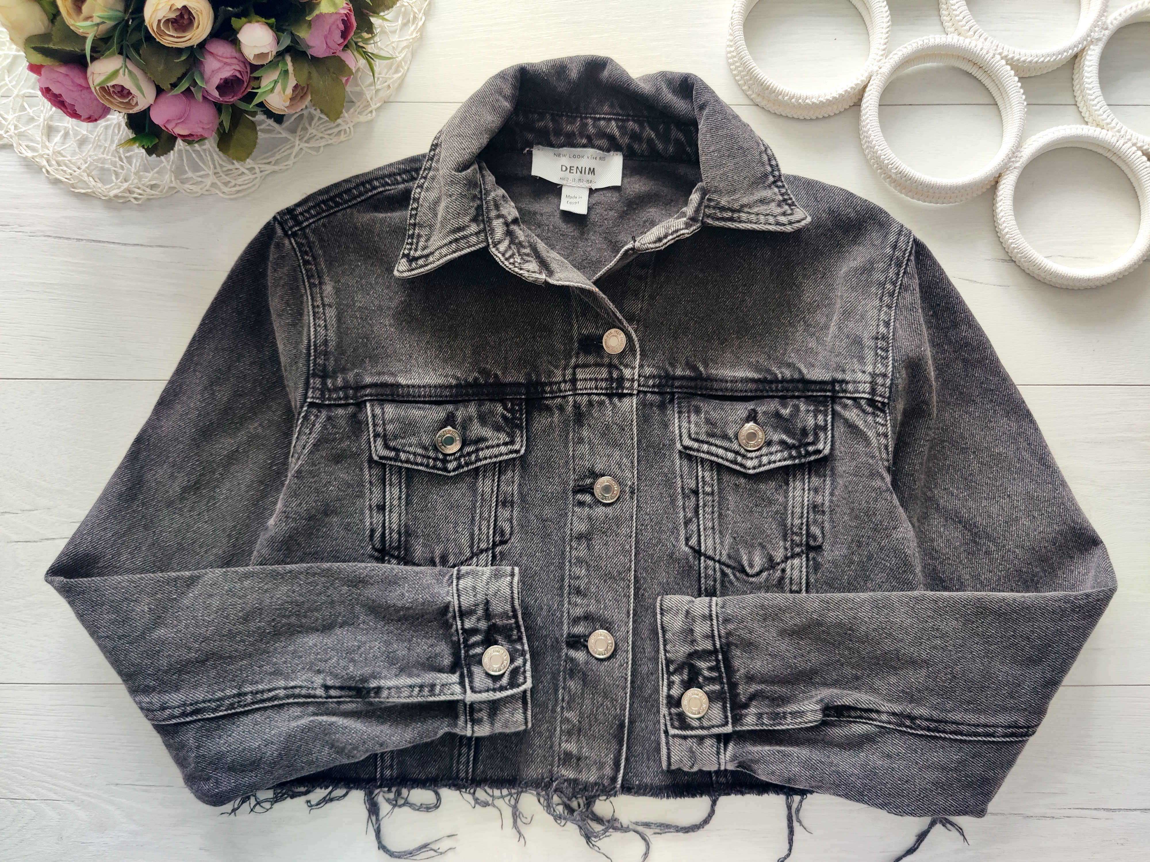 12,13 років, зріст 152,158 Джинсівка дитяча темна оверсайз дівчинці