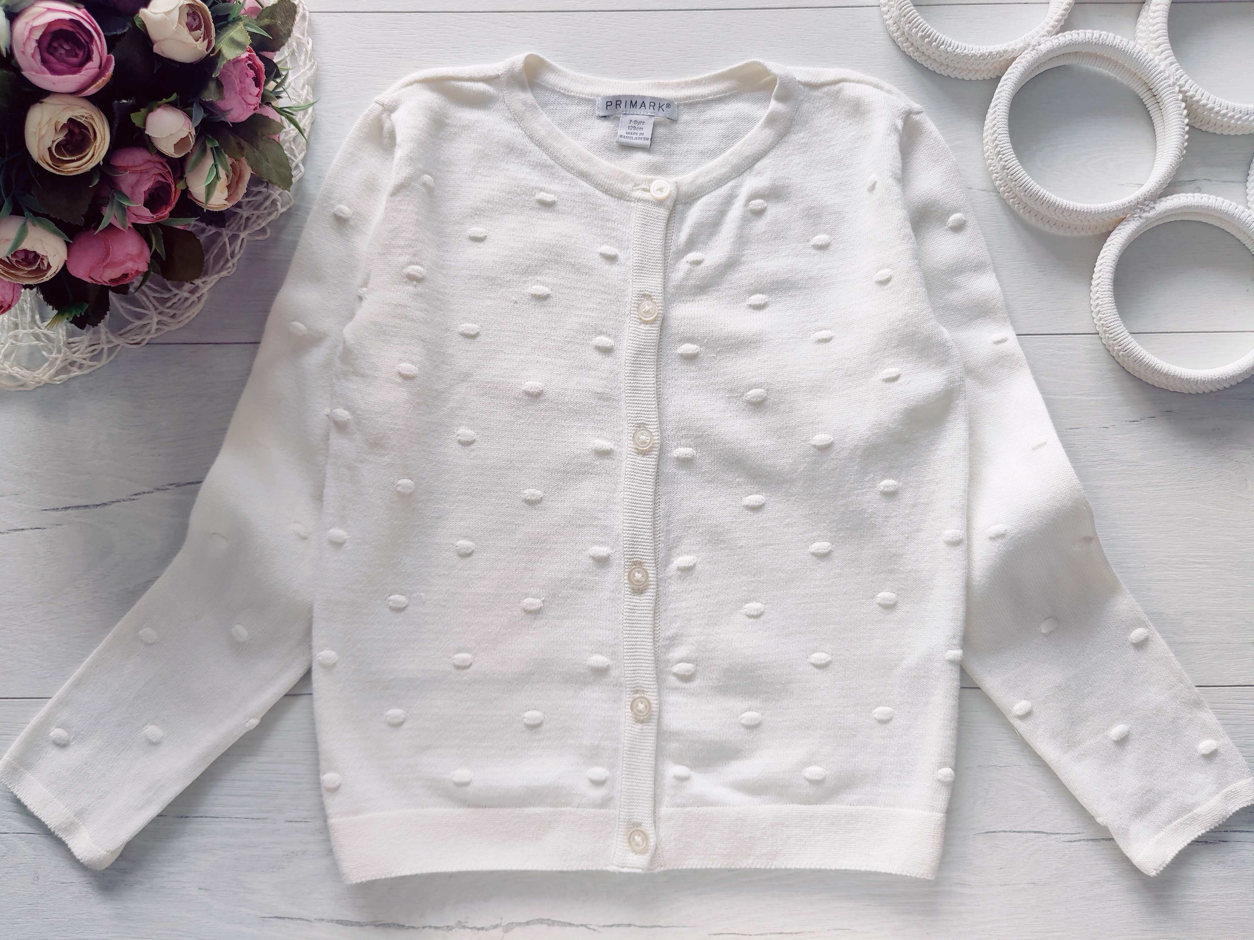 7,8 років, зріст 128 Біла кофта котон