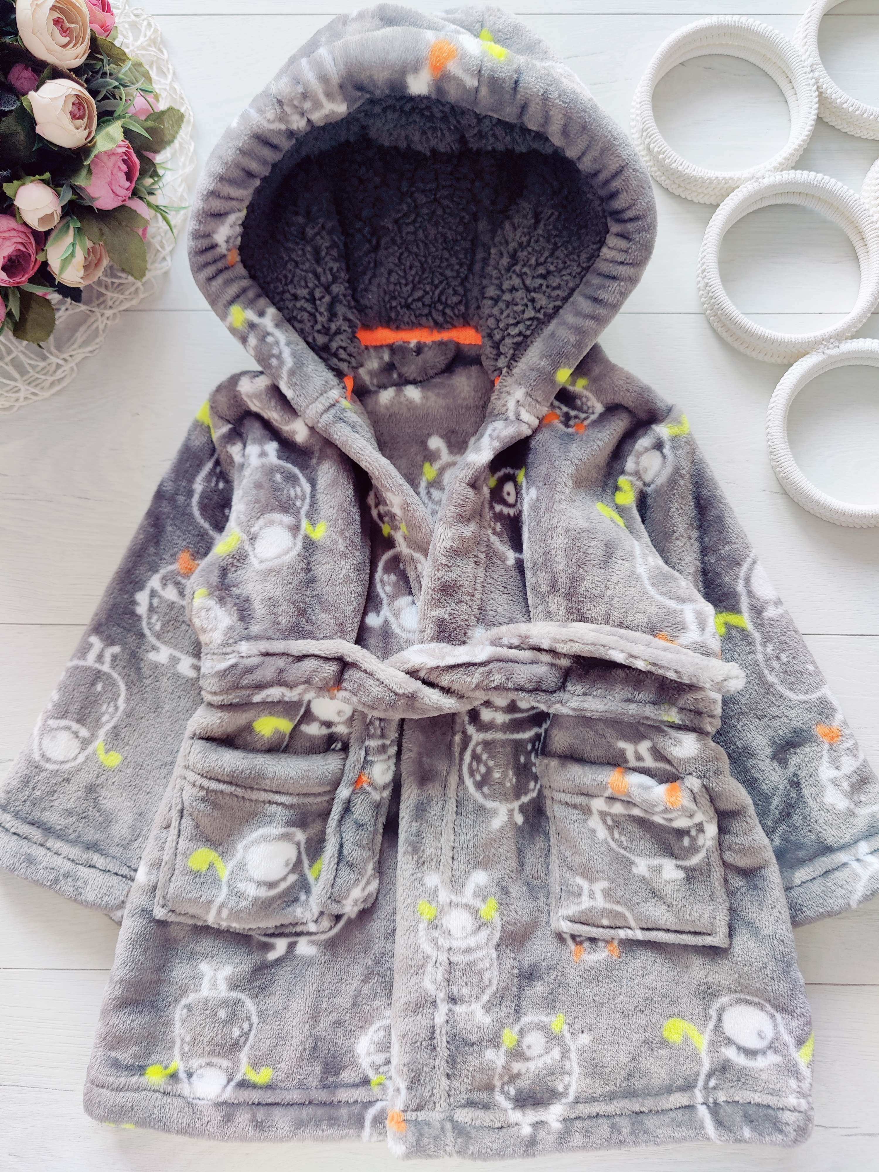 12,18 міс, зріст 80,86 Теплий дитячий махровий халат