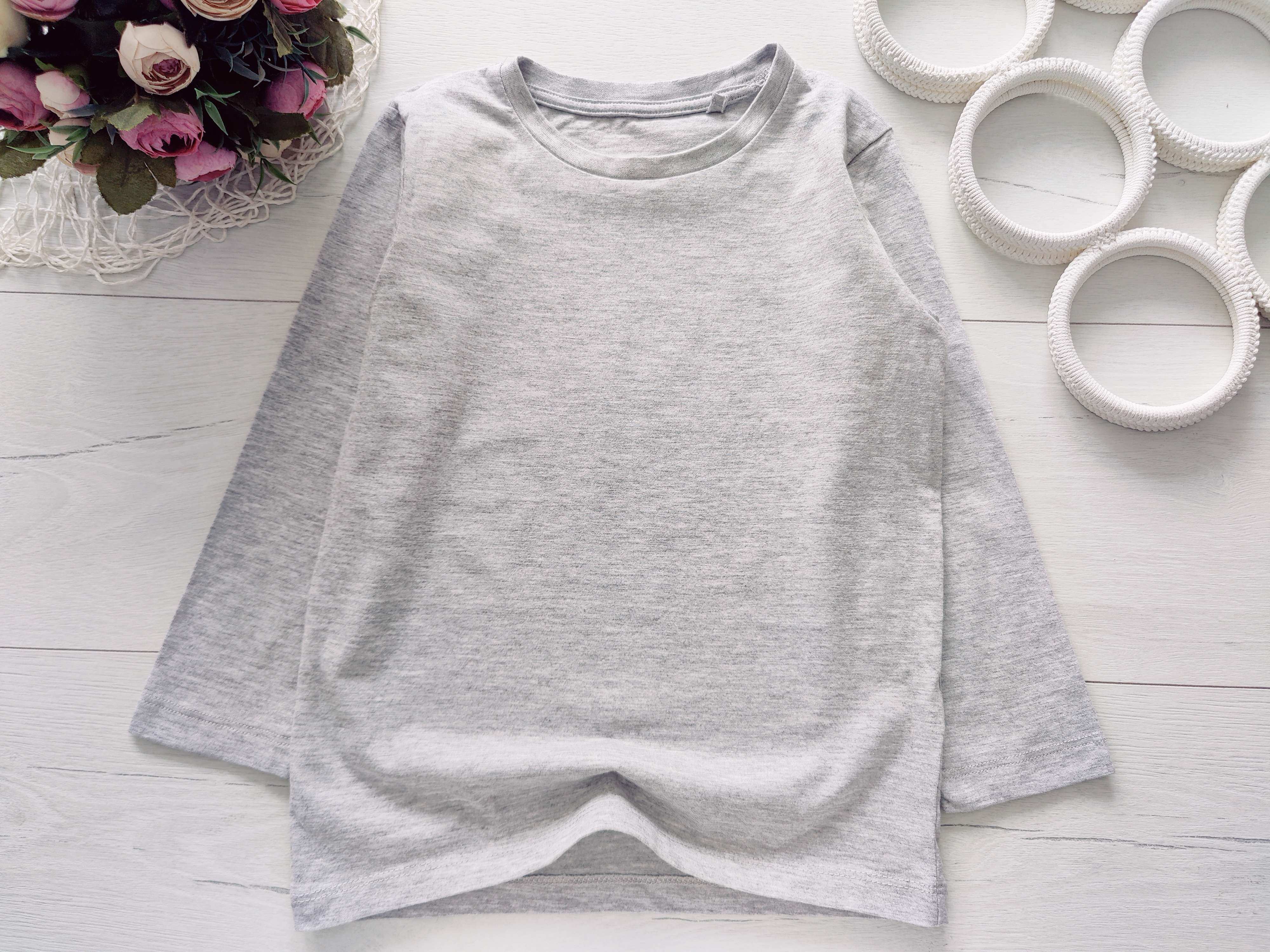 6,7 років, зріст 116,122 Однотонний сірий дитячий реглан