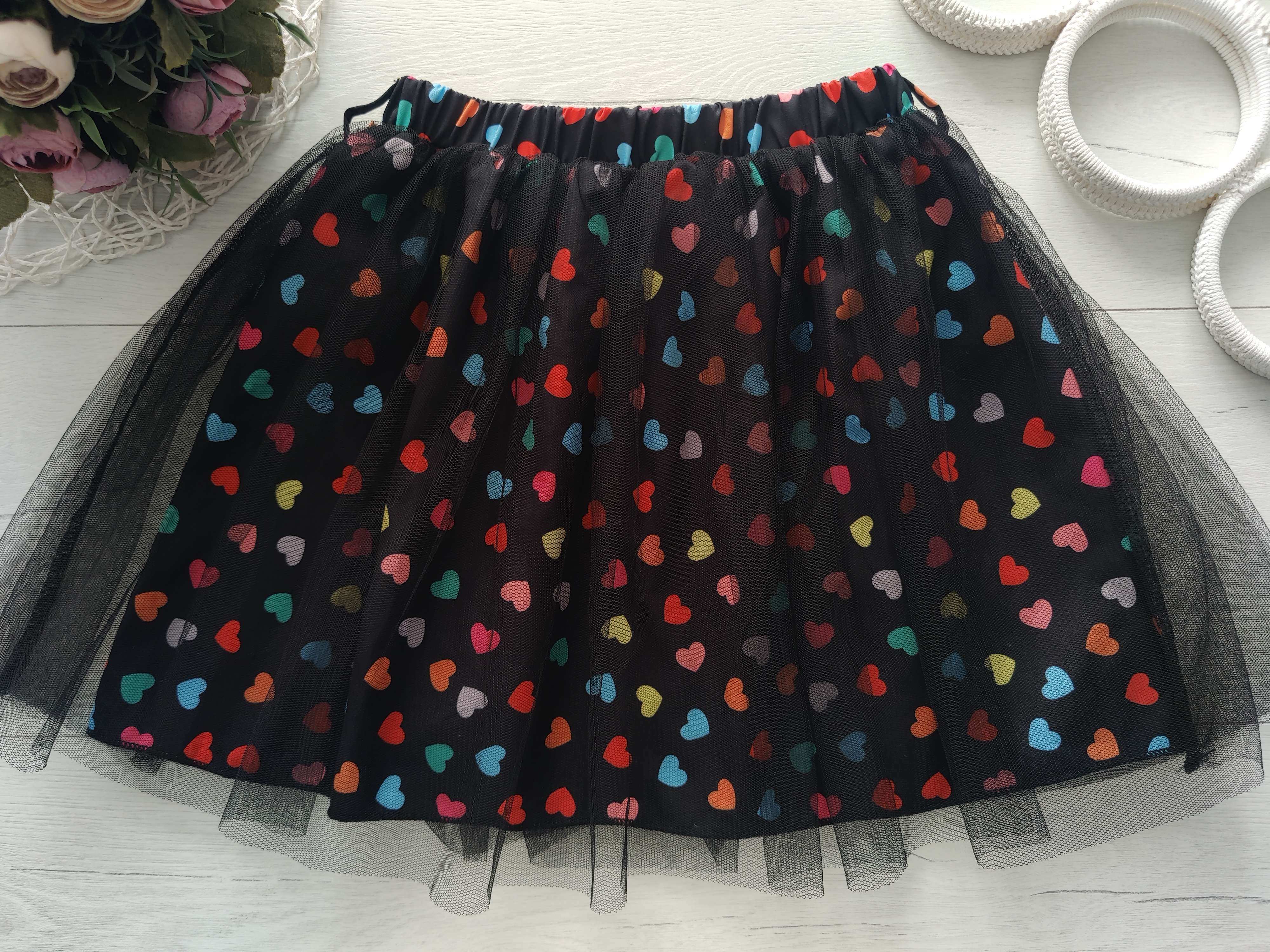7,8 років, зріст 130 Спідниця в сердечках фатин