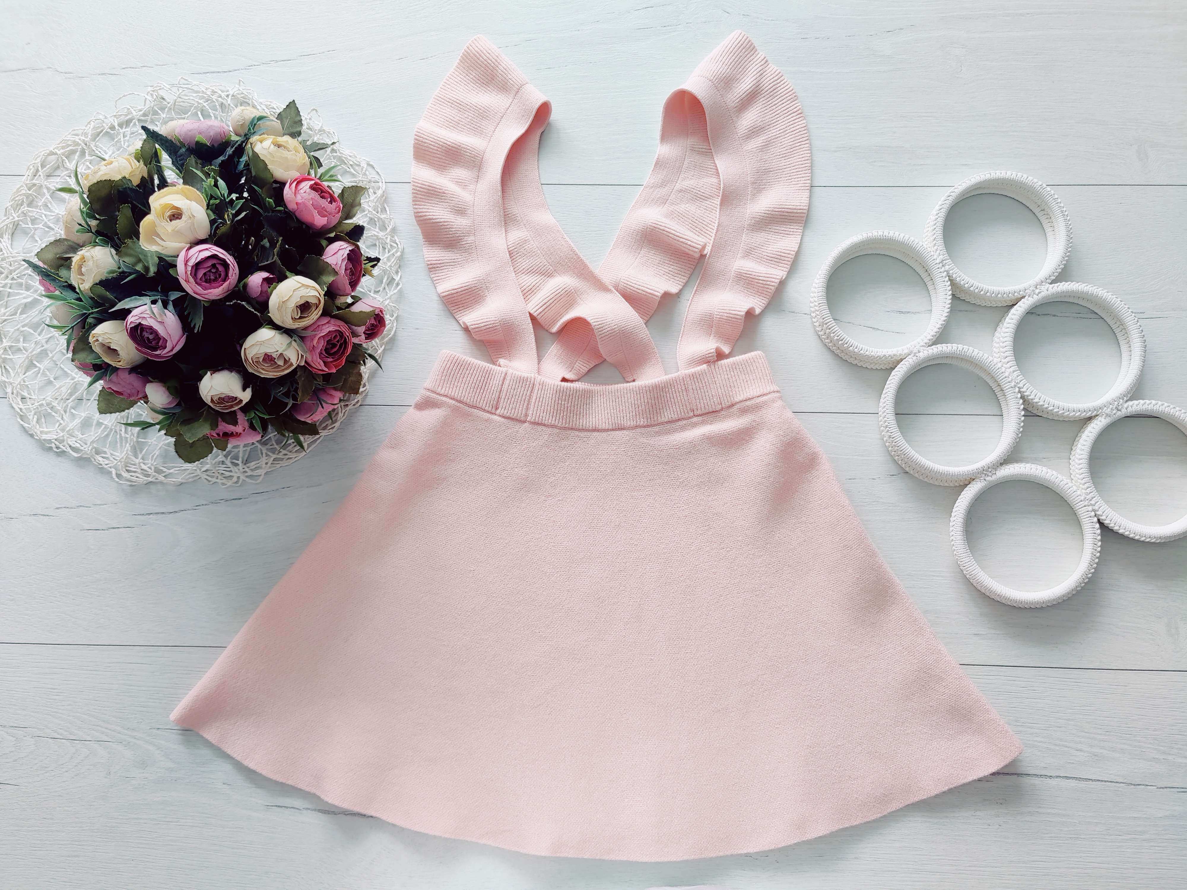 7,8 років, зріст 122,128 Красива ніжно рожева спідниця-сарафан