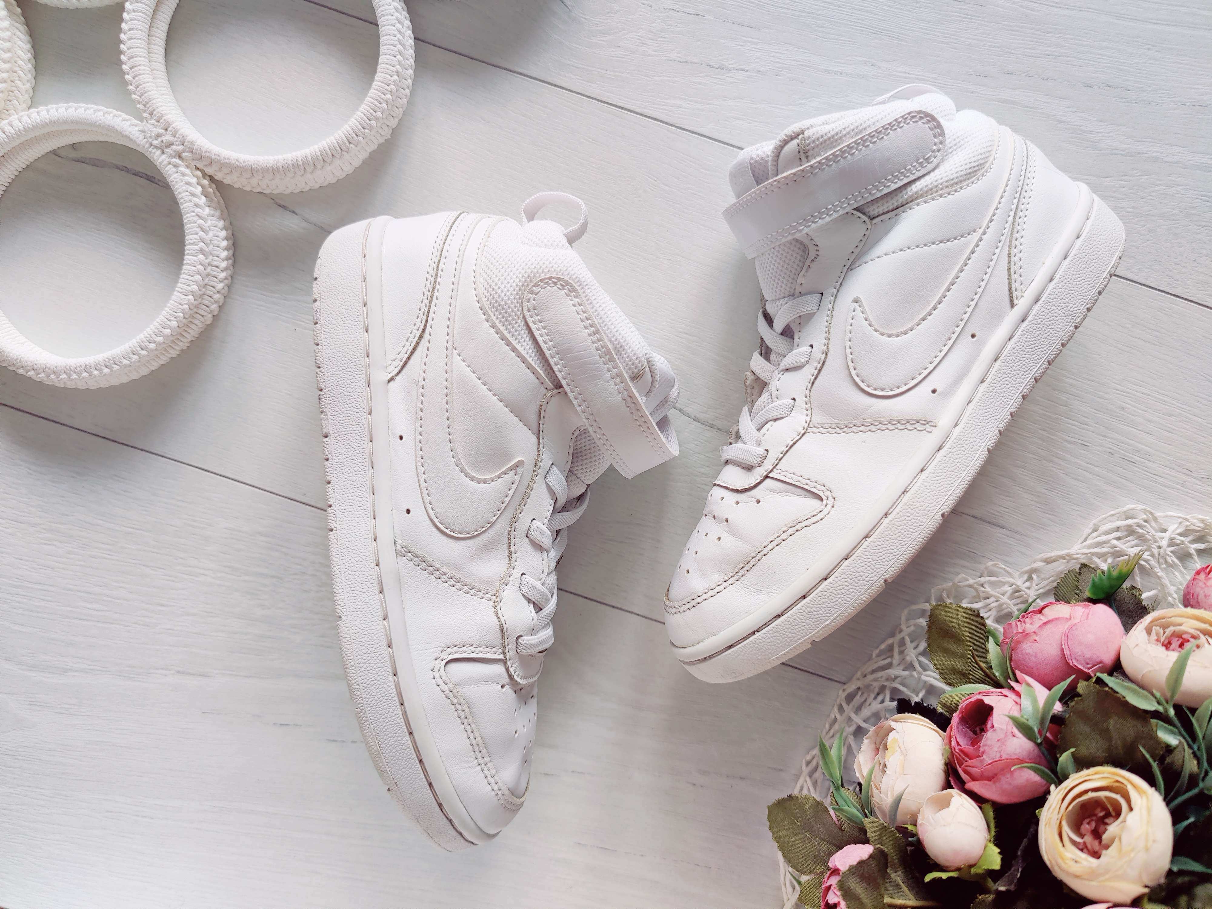 33 (21,5 см) Білі шкіряні хайтопи