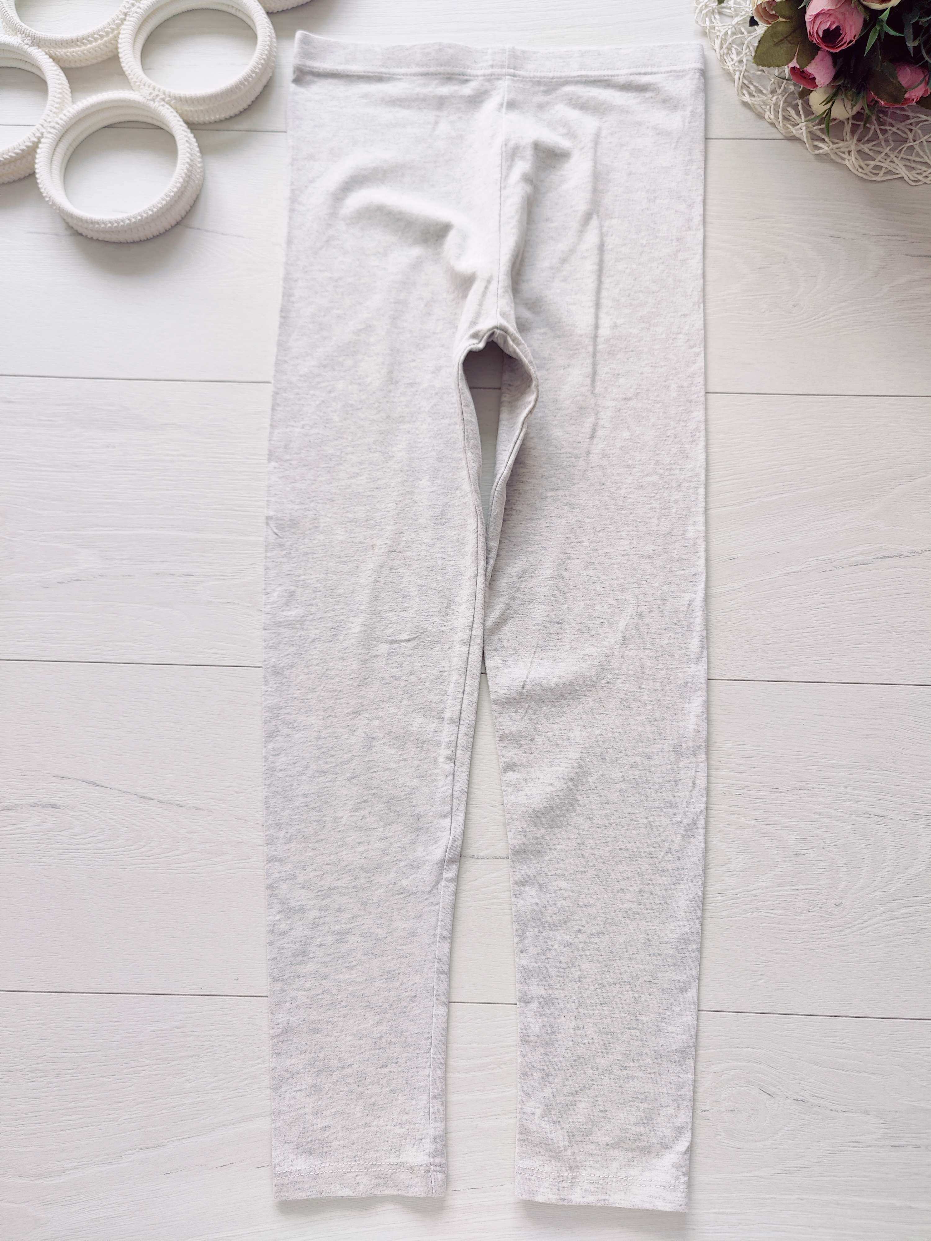 9,10 років, зріст 134,140 Світло сірі трикотажні лосини для дівчинки