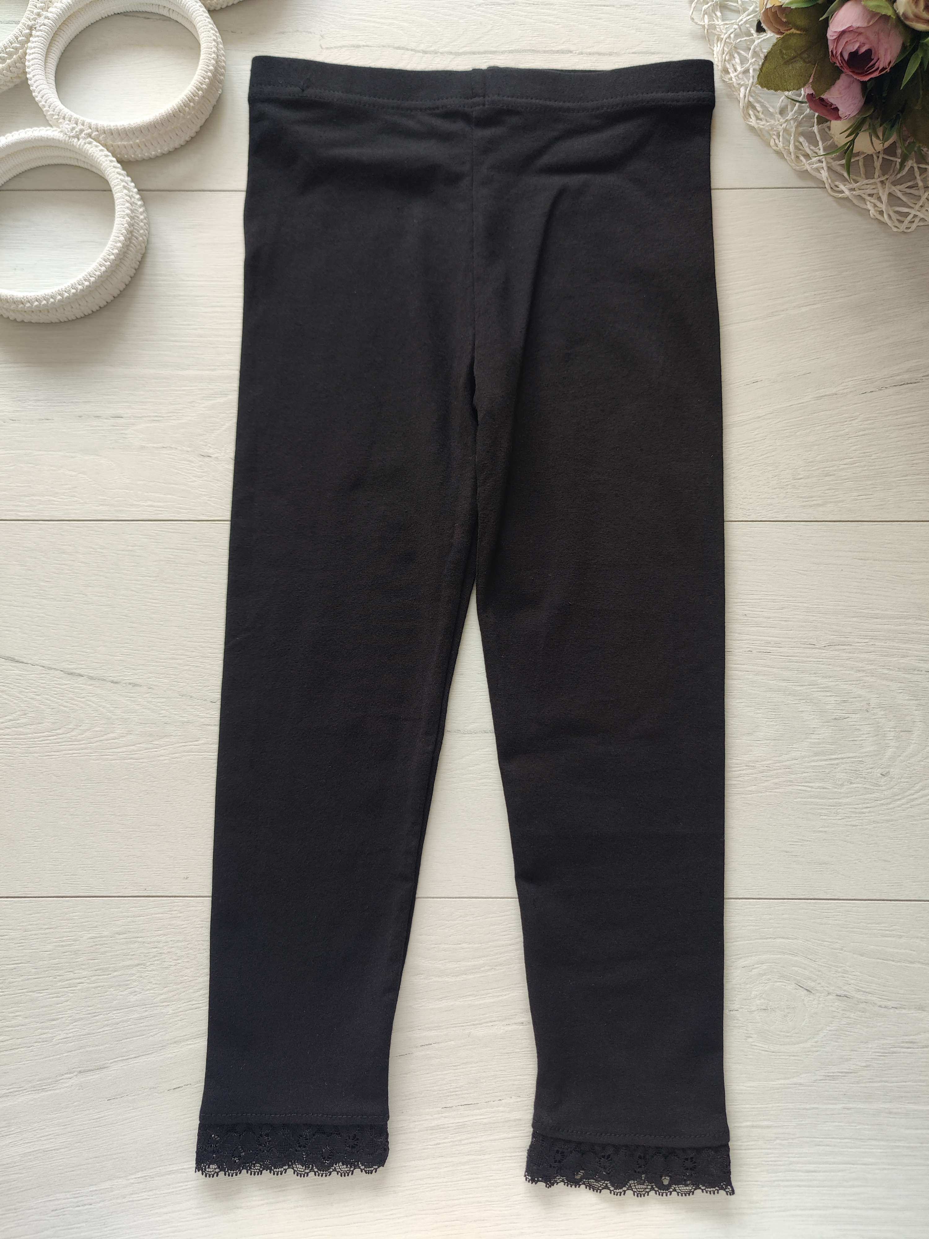 5,6 років, зріст 110,116 Нові чорні дитячі лосини трикотаж, чорні дитячі лосини
