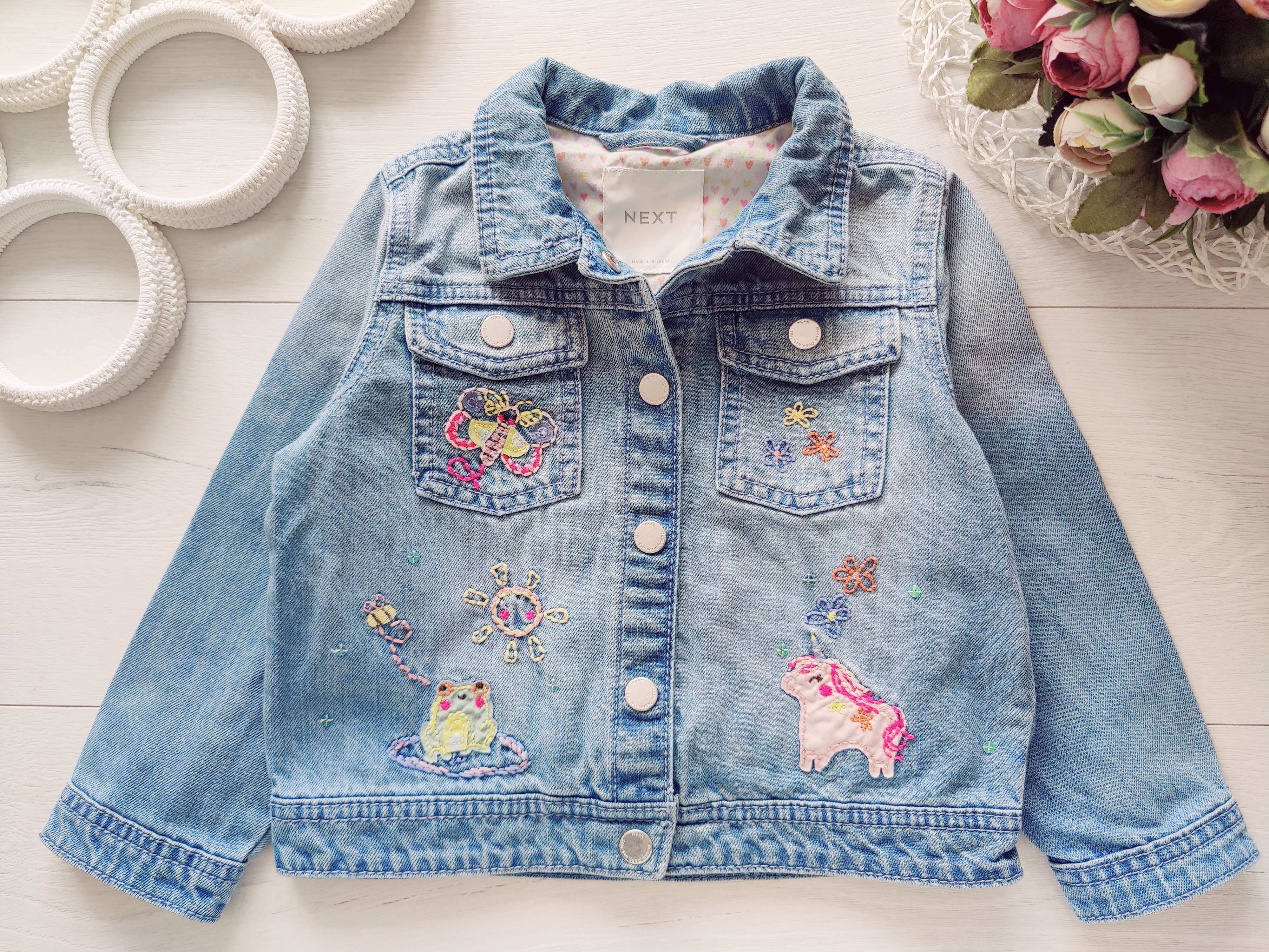 3,4 роки, зріст 104 Джинсівка на кнопках з єдинорогом