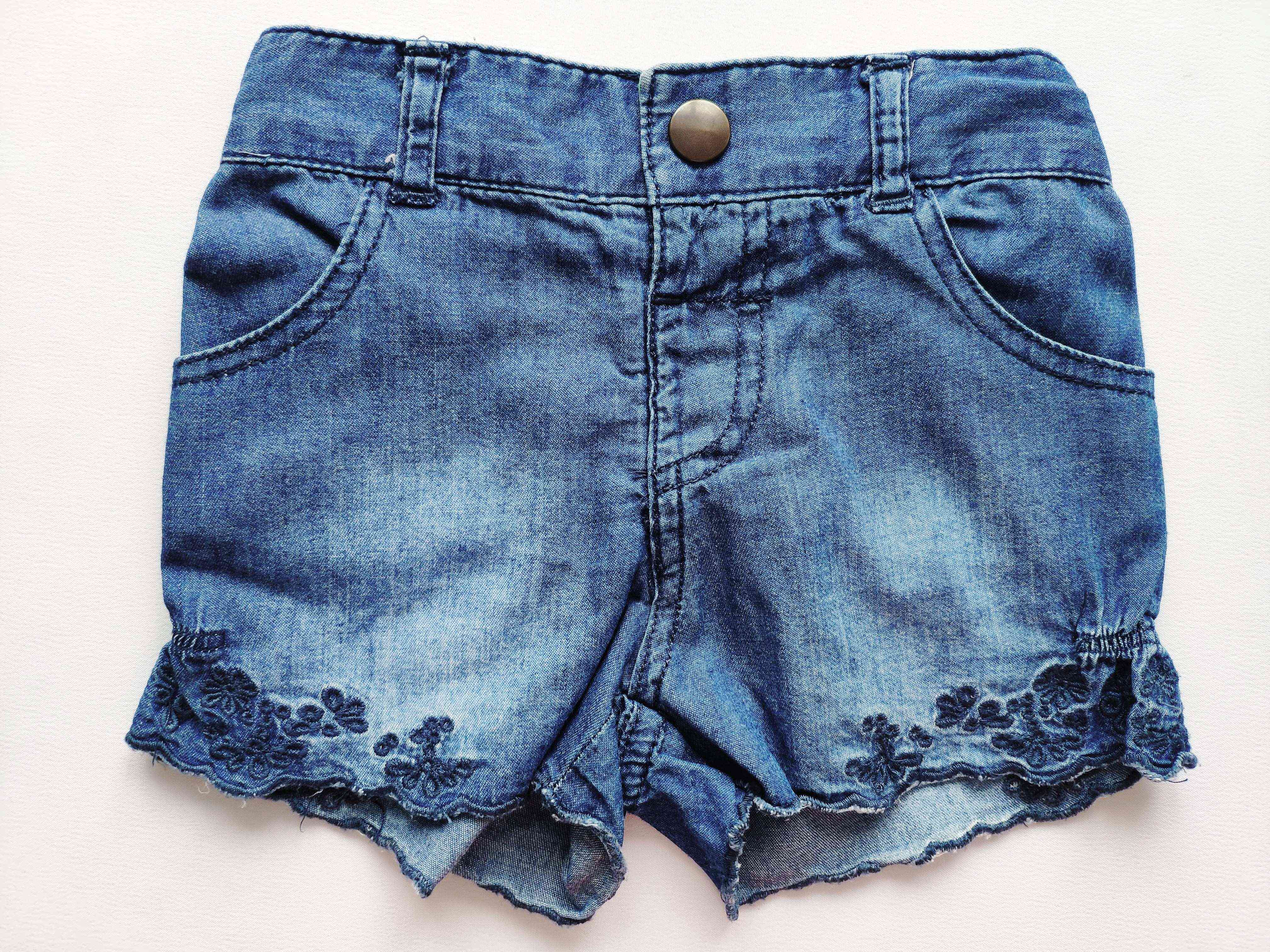 9-12 міс, зріст 80 Легенькі шорти для дівчинки колір під джинс