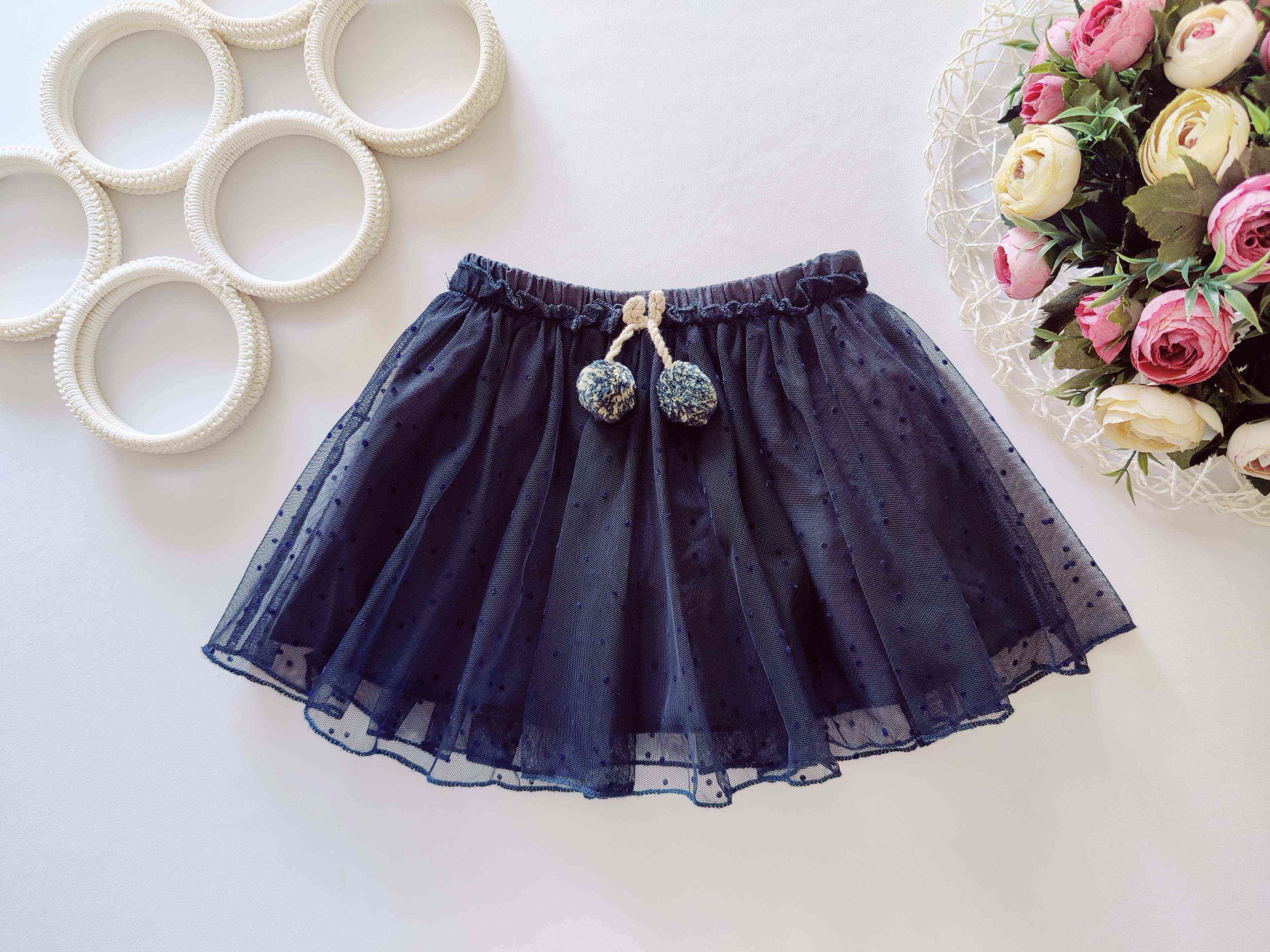 12,18 мес, рост 86 Фатиновая юбка в горошек