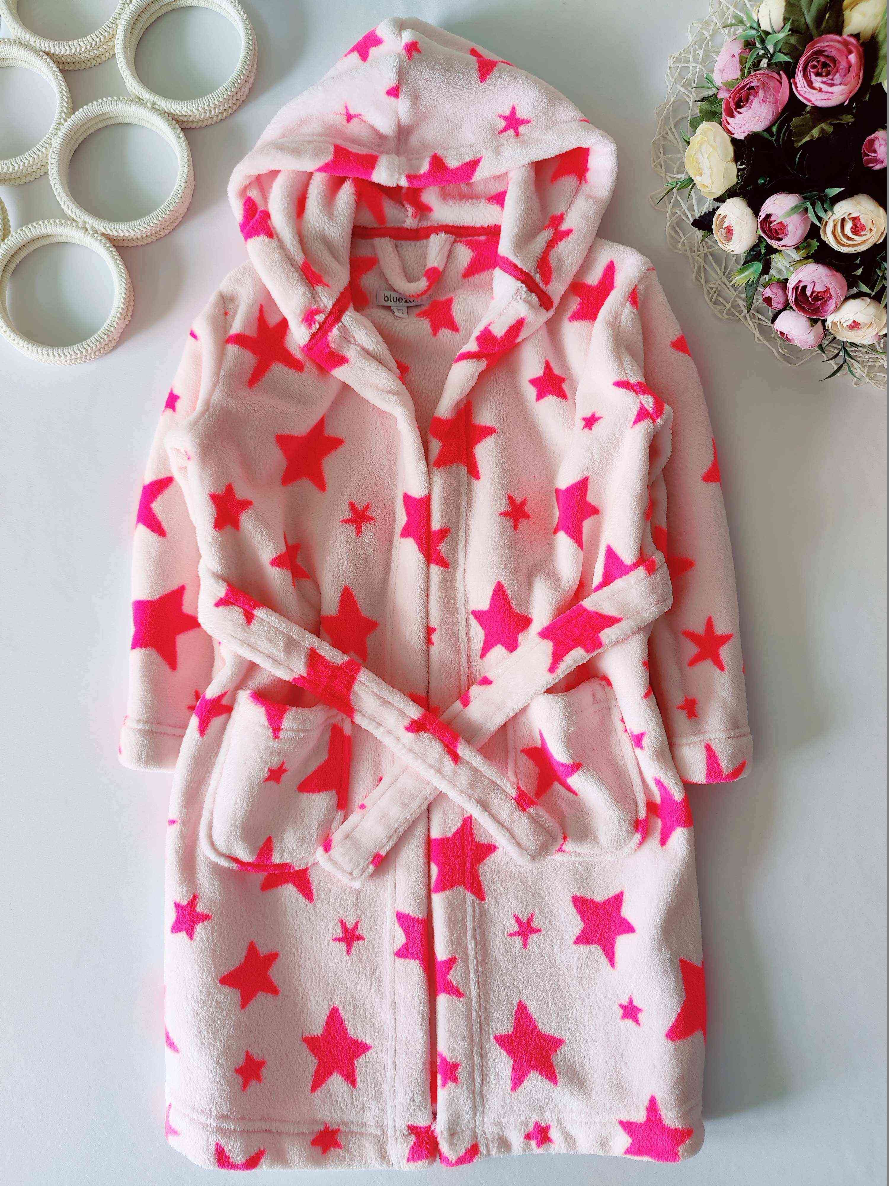 5,6 лет, рост 116 Махровый халат в звездах