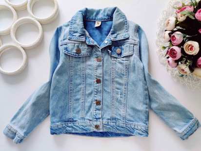 5,6 лет, рост 110,116 Модная детская джинсовка